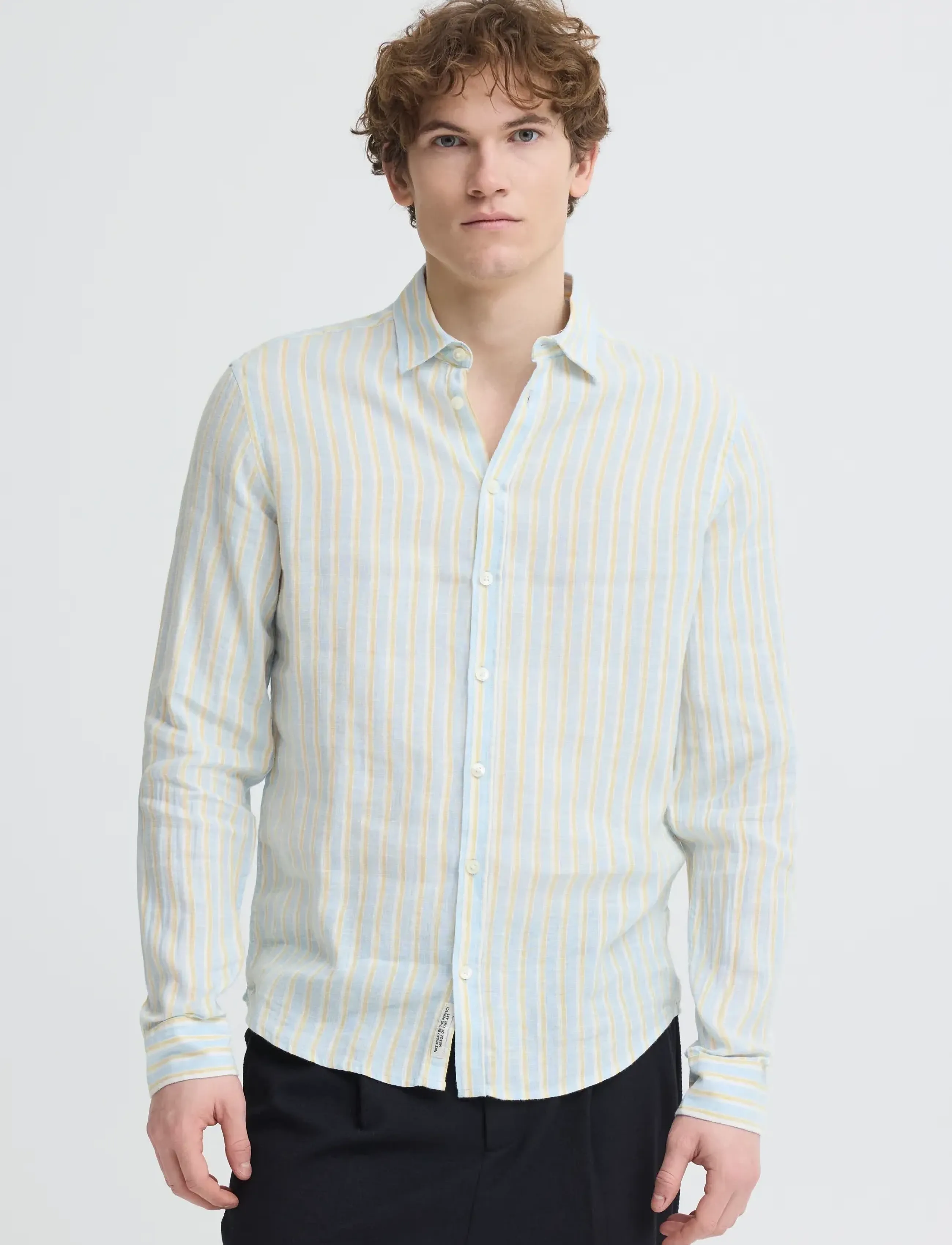 Casual Friday CFRISSA LS STRIPED LINEN - Skjorter - CERULEAN CHECK / multi