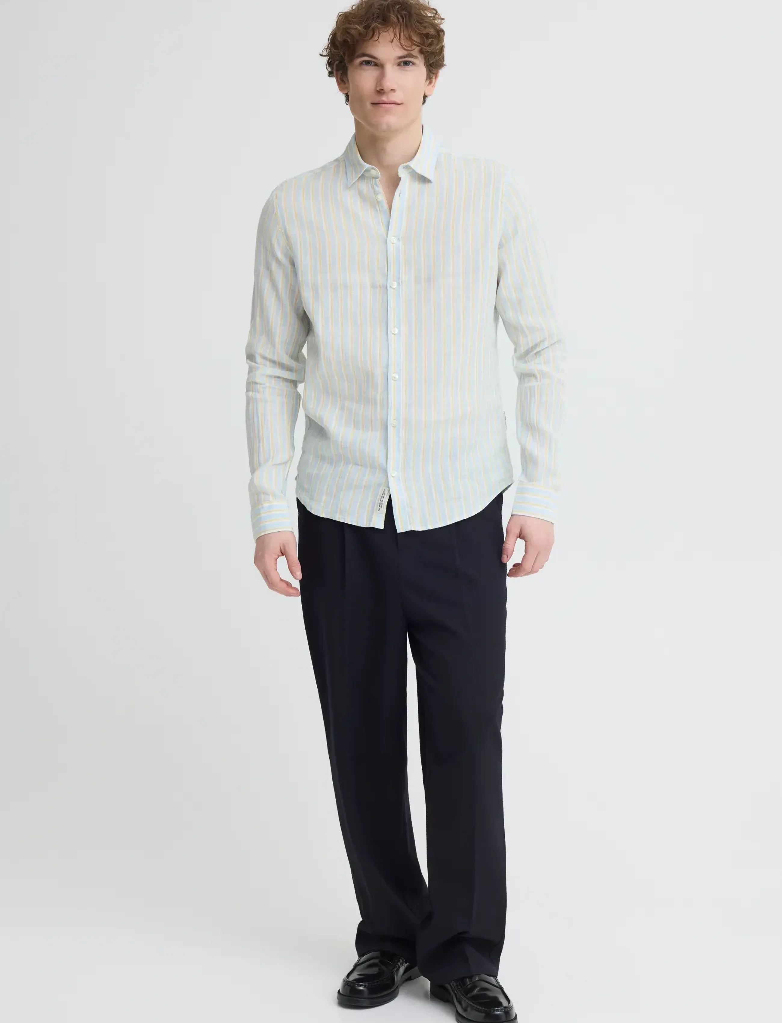 Casual Friday - CFRISSA LS STRIPED LINEN - gestreifte hemden - cerulean check - 5