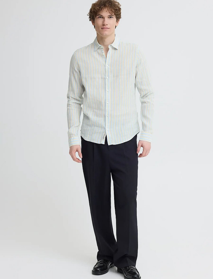 Casual Friday - CFRISSA LS STRIPED LINEN - gestreifte hemden - cerulean check - 5
