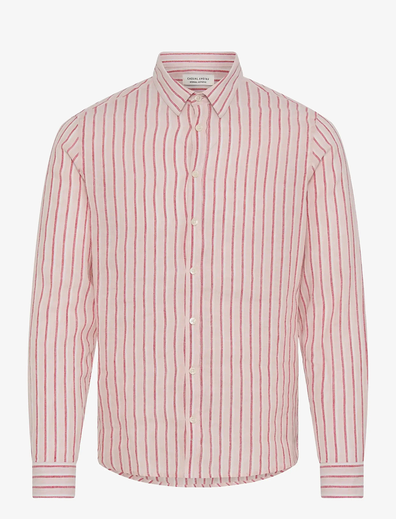 Casual Friday - CFRISSA LS STRIPED LINEN - triibulised särgid - rose smoke check - 1