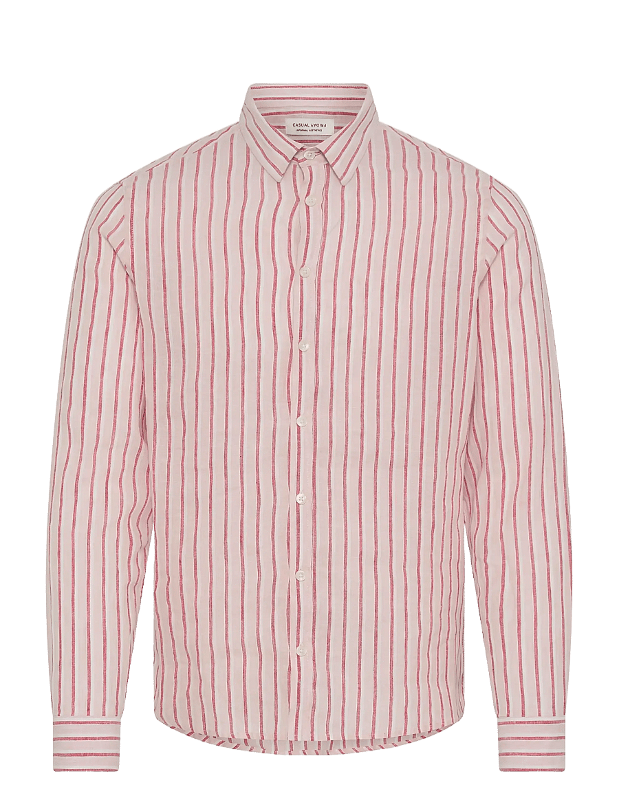 Casual Friday - CFRISSA LS STRIPED LINEN - gestreifte hemden - rose smoke check - 1