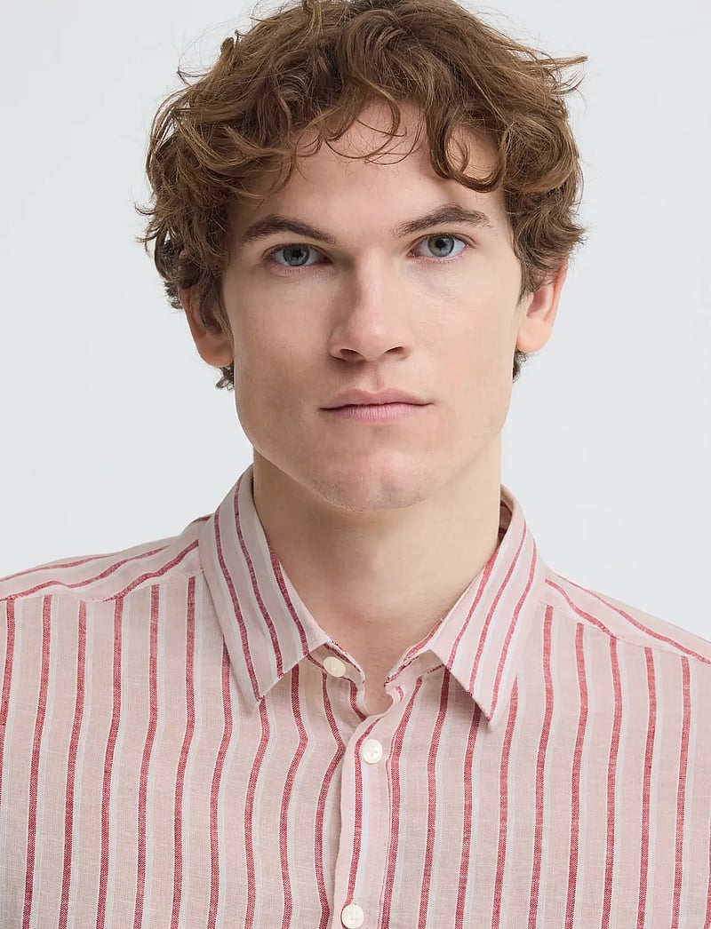 Casual Friday - CFRISSA LS STRIPED LINEN - triibulised särgid - rose smoke check - 4