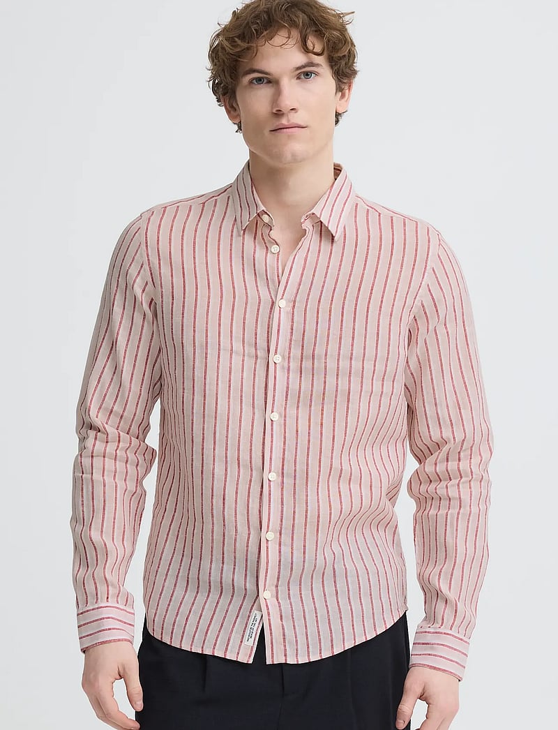 Casual Friday - CFRISSA LS STRIPED LINEN - triibulised särgid - rose smoke check - 0
