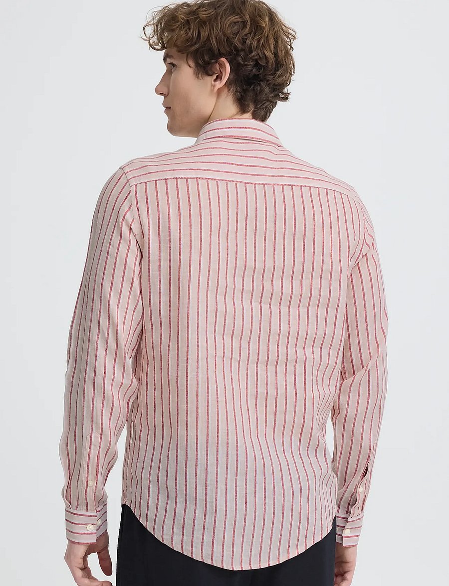 Casual Friday - CFRISSA LS STRIPED LINEN - gestreifte hemden - rose smoke check - 3