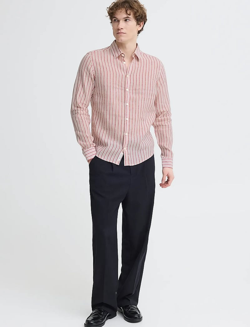 Casual Friday - CFRISSA LS STRIPED LINEN - triibulised särgid - rose smoke check - 5