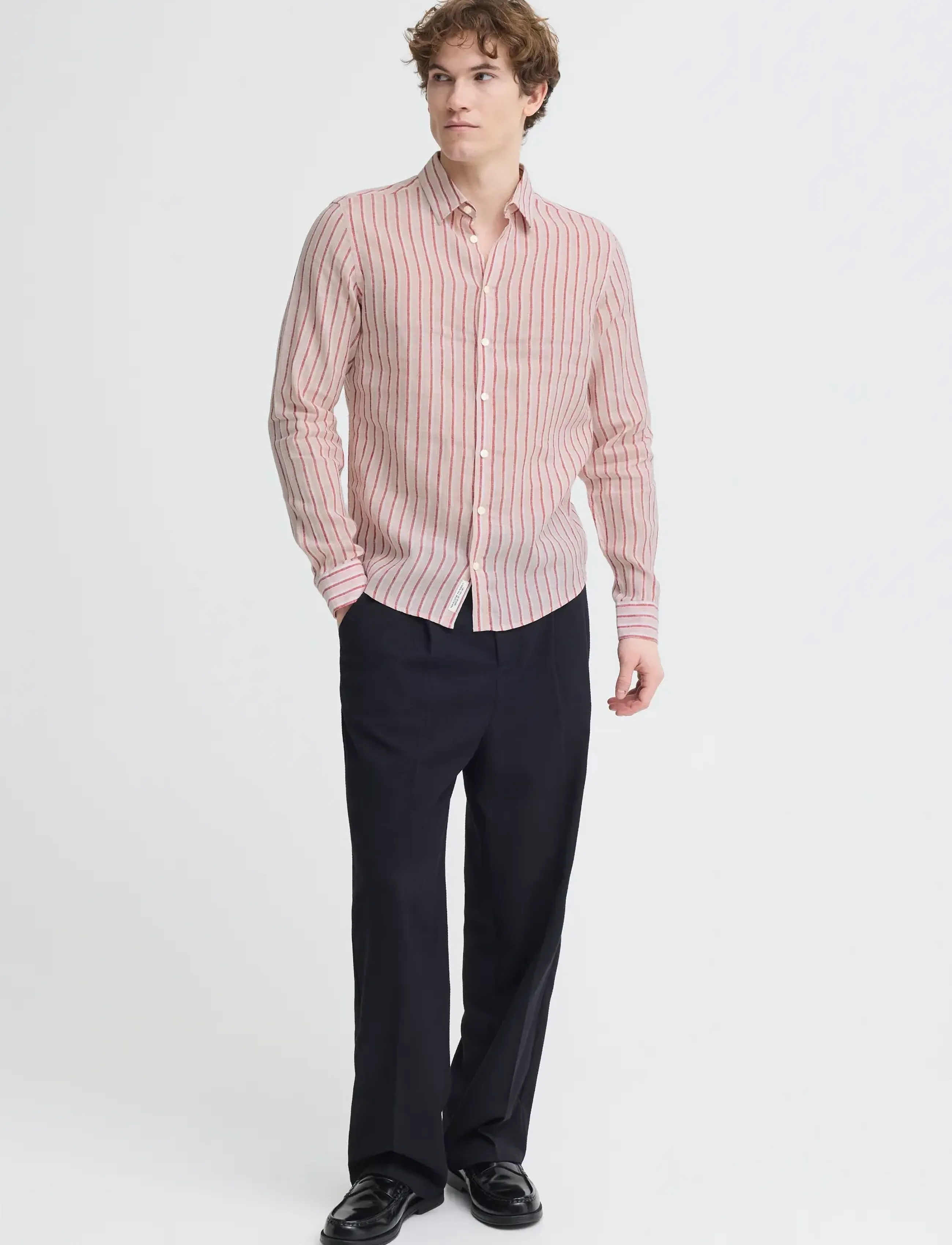 Casual Friday - CFRISSA LS STRIPED LINEN - gestreifte hemden - rose smoke check - 5