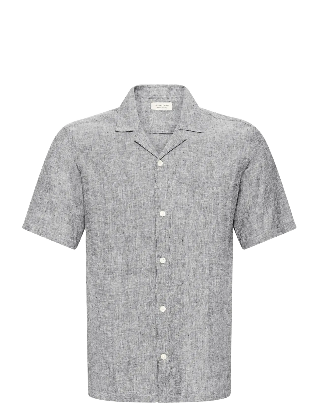 Casual Friday CFSAUBY SS RS LINEN SHIRT - Casual Friday - DARK NAVY MELANGE / grey