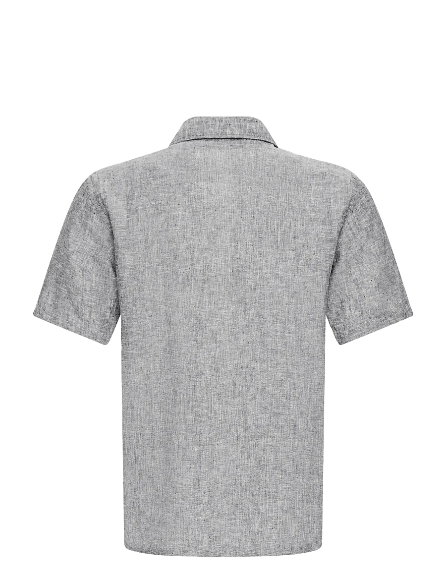 Casual Friday - CFSAUBY SS RS LINEN SHIRT - hörskyrtur - dark navy melange - 2