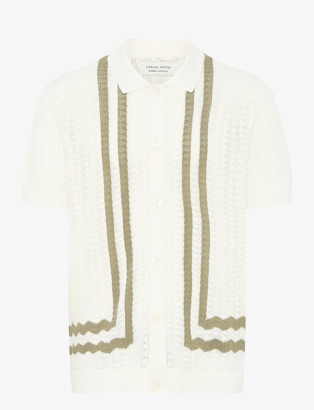 Casual Friday - CFHOLLA KNIT - kootud polosärgid - marshmallow - 1
