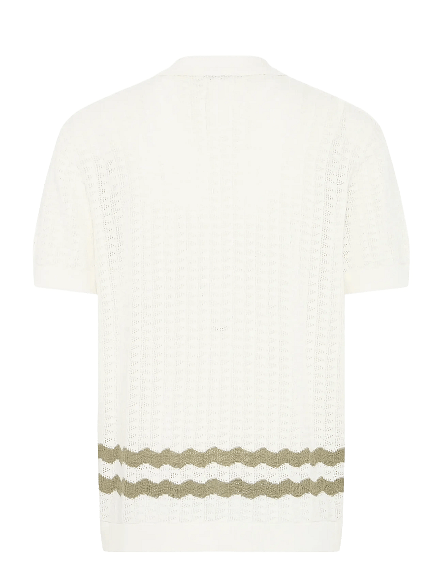 Casual Friday - CFHOLLA KNIT - kootud polosärgid - marshmallow - 2