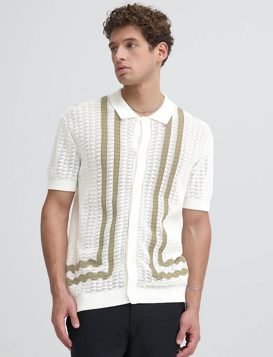 Casual Friday - CFHOLLA KNIT - kootud polosärgid - marshmallow - 3