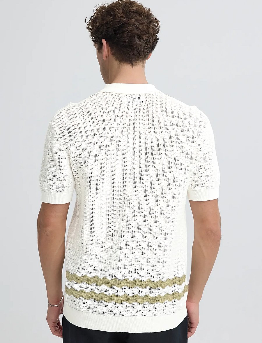 Casual Friday - CFHOLLA KNIT - kootud polosärgid - marshmallow - 4