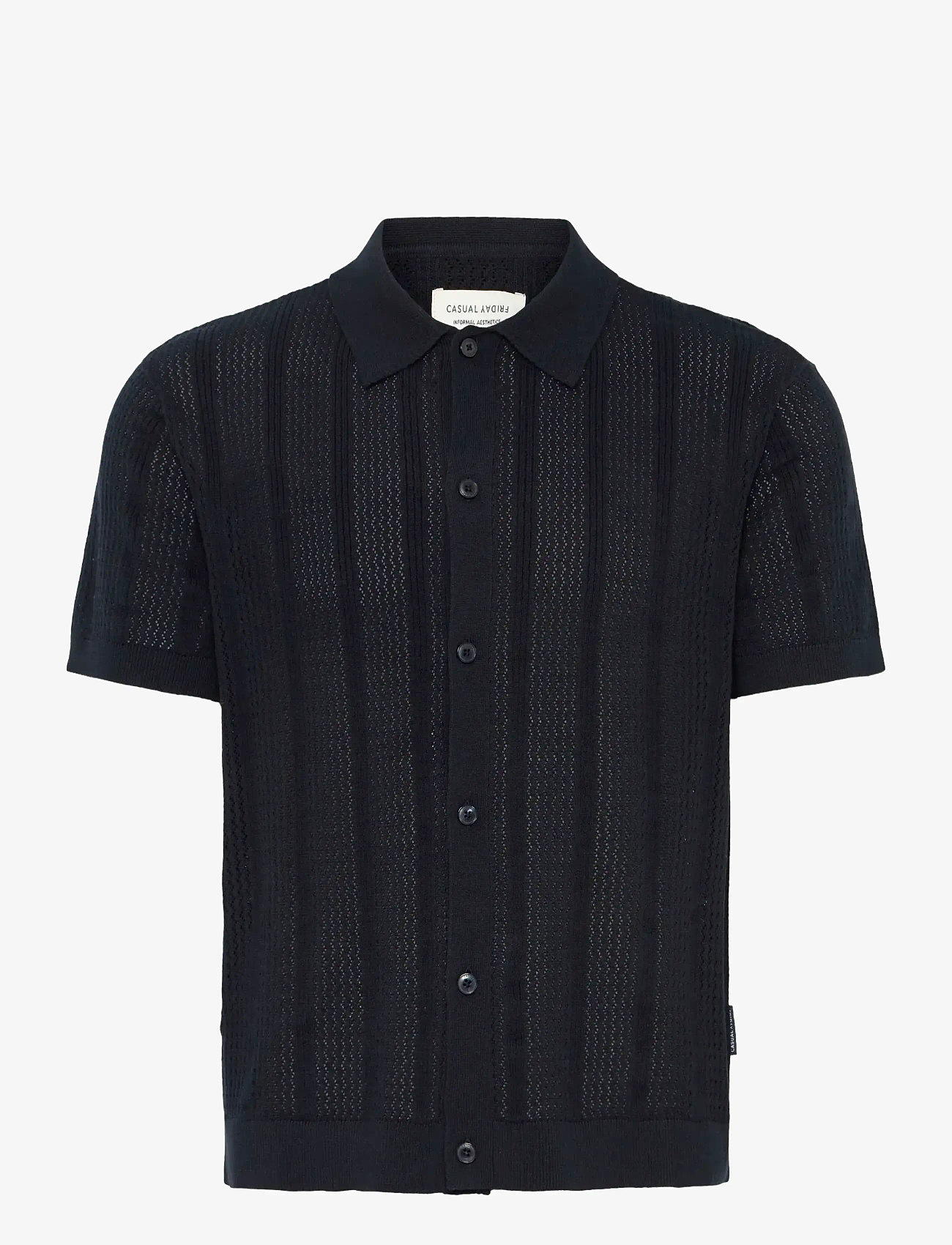 Casual Friday - CFANSNES KNIT - gestrickte polohemden - dark navy - 0