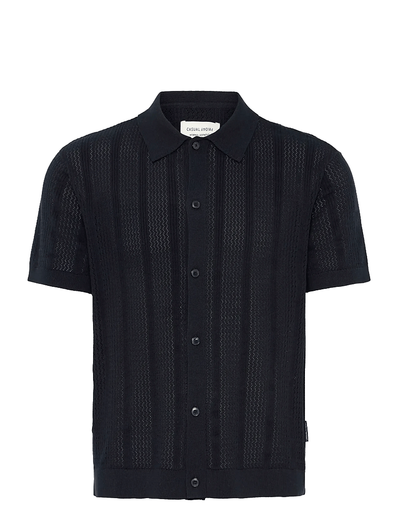 Casual Friday - CFANSNES KNIT - gestrickte polohemden - dark navy - 0