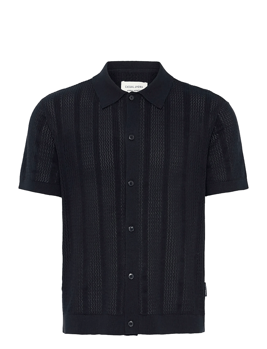 Casual Friday - CFANSNES KNIT - gestrickte polohemden - dark navy - 0