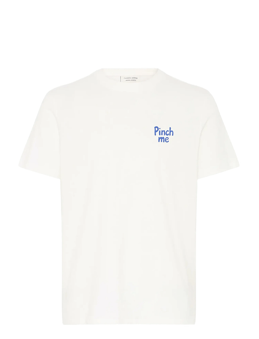 Casual Friday - CFOKSVOLL 0281 T-SHIRT - lühikeste varrukatega t-särgid - snow white with surf the web - 1