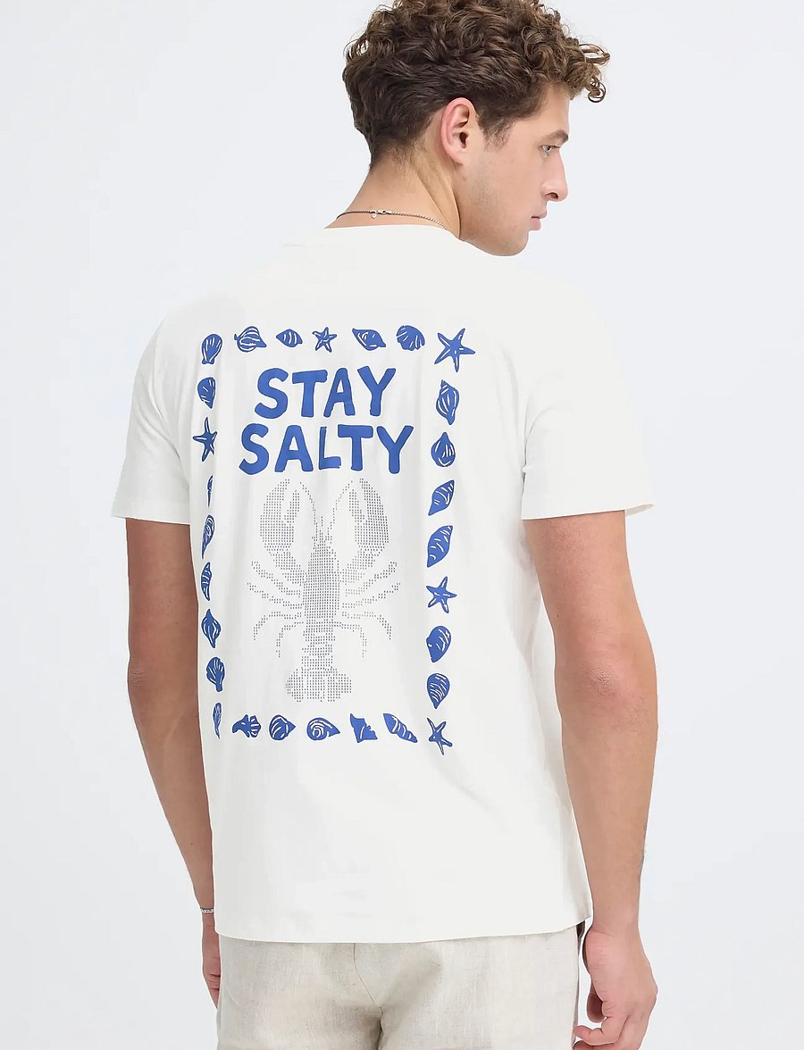 Casual Friday - CFOKSVOLL 0281 T-SHIRT - lühikeste varrukatega t-särgid - snow white with surf the web - 4