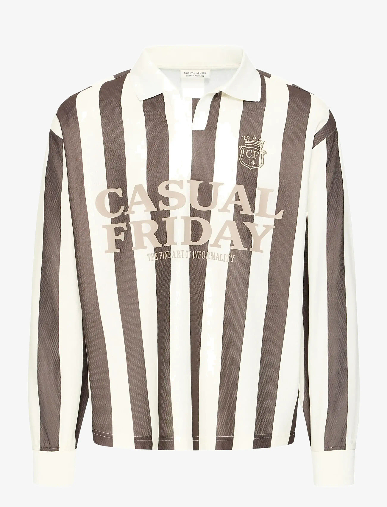 Casual Friday - CFMESINGE 0277 SWEAT - gestrickte polohemden - wren with marshmallow stripe - 0