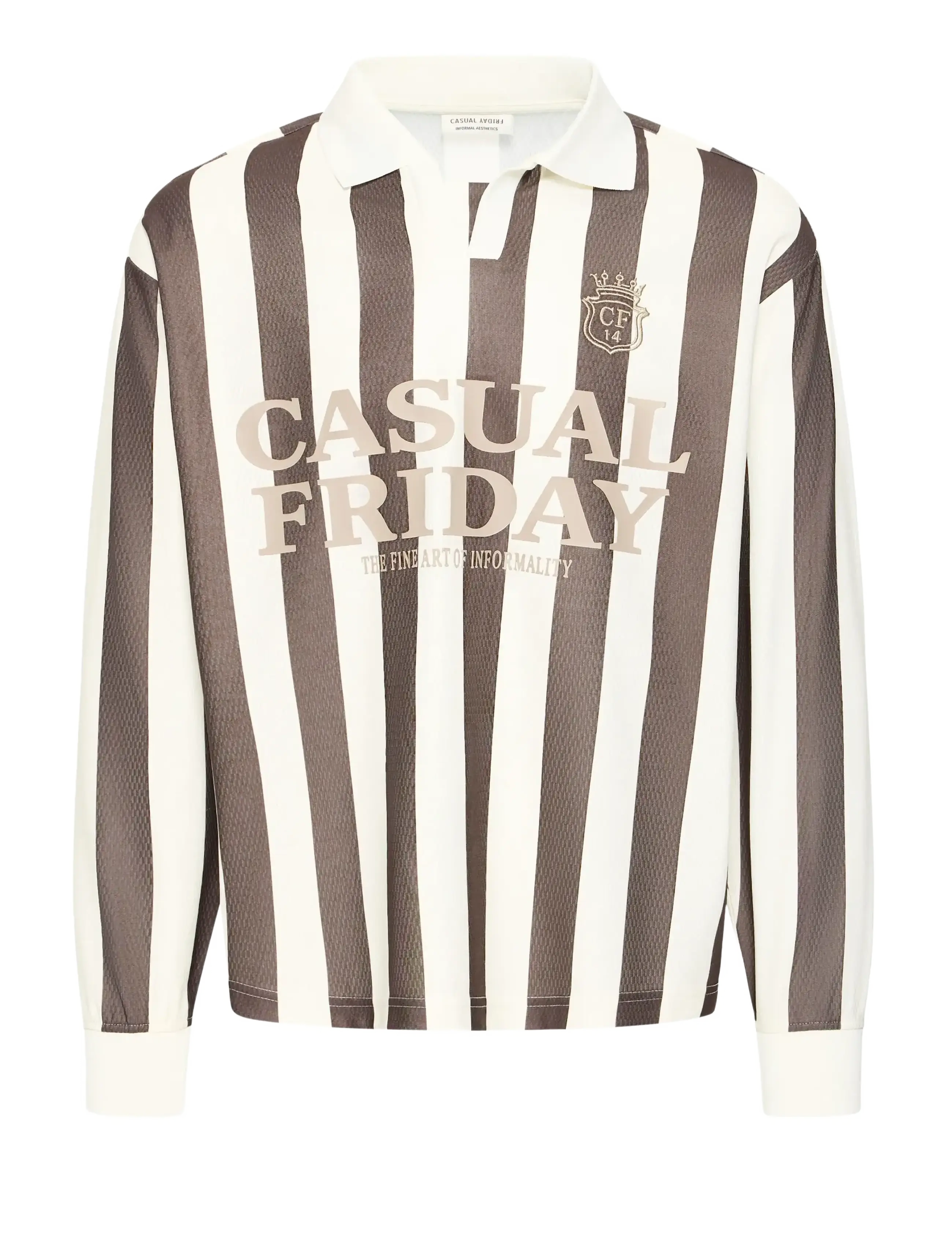 Casual Friday CFMESINGE 0277 SWEAT - Riided - WREN WITH MARSHMALLOW STRIPE / brown