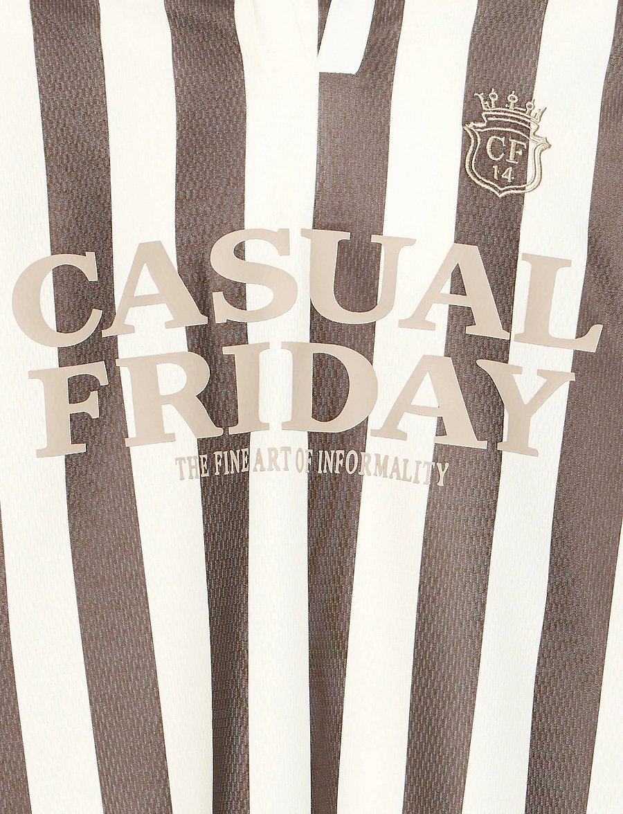 Casual Friday - CFMESINGE 0277 SWEAT - pikkade varrukatega kootud polosärgid - wren with marshmallow stripe - 2
