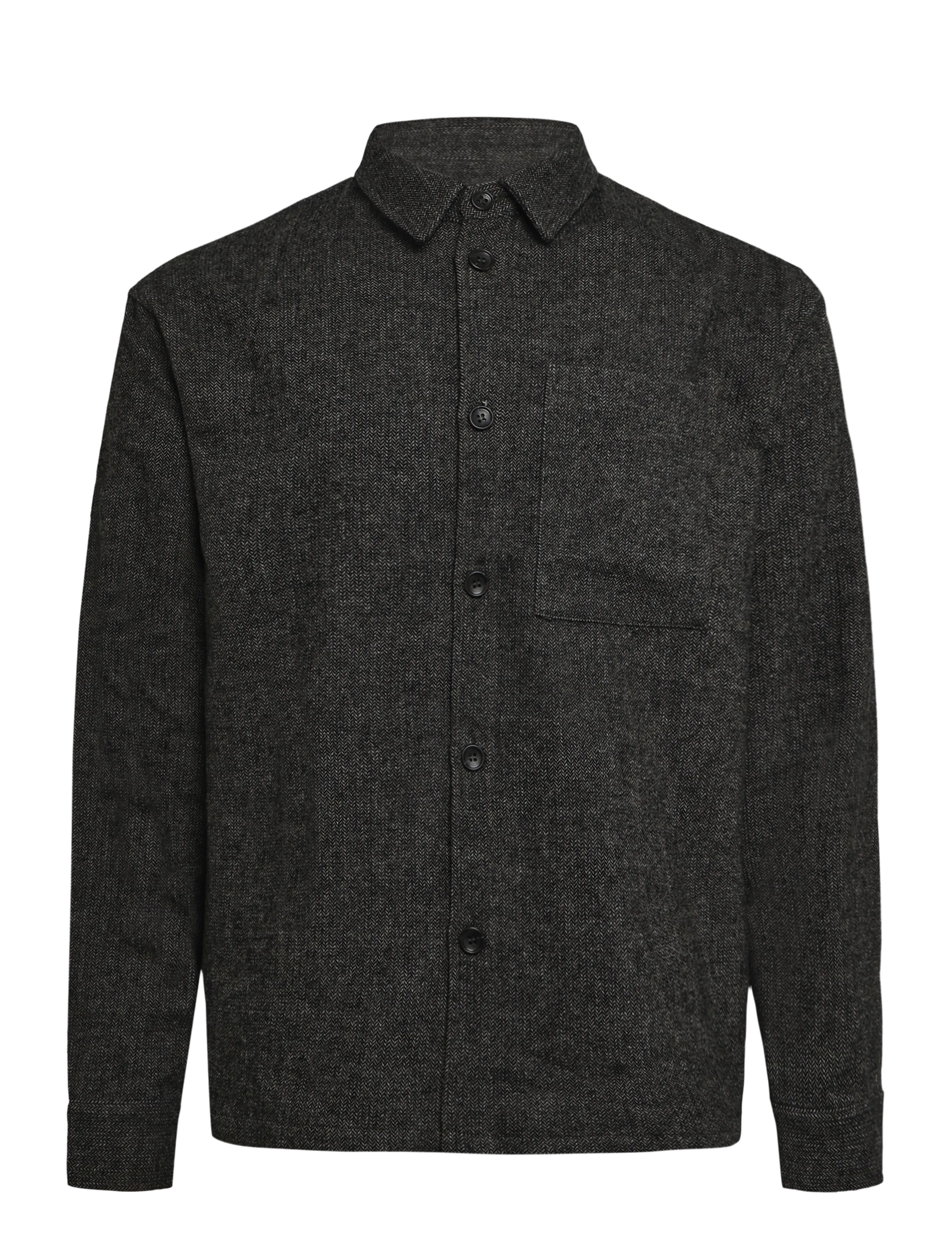 Casual Friday CFHELDAGER OVERSHIRT - Clothing - CHARCOAL HERRINGBONE / grey