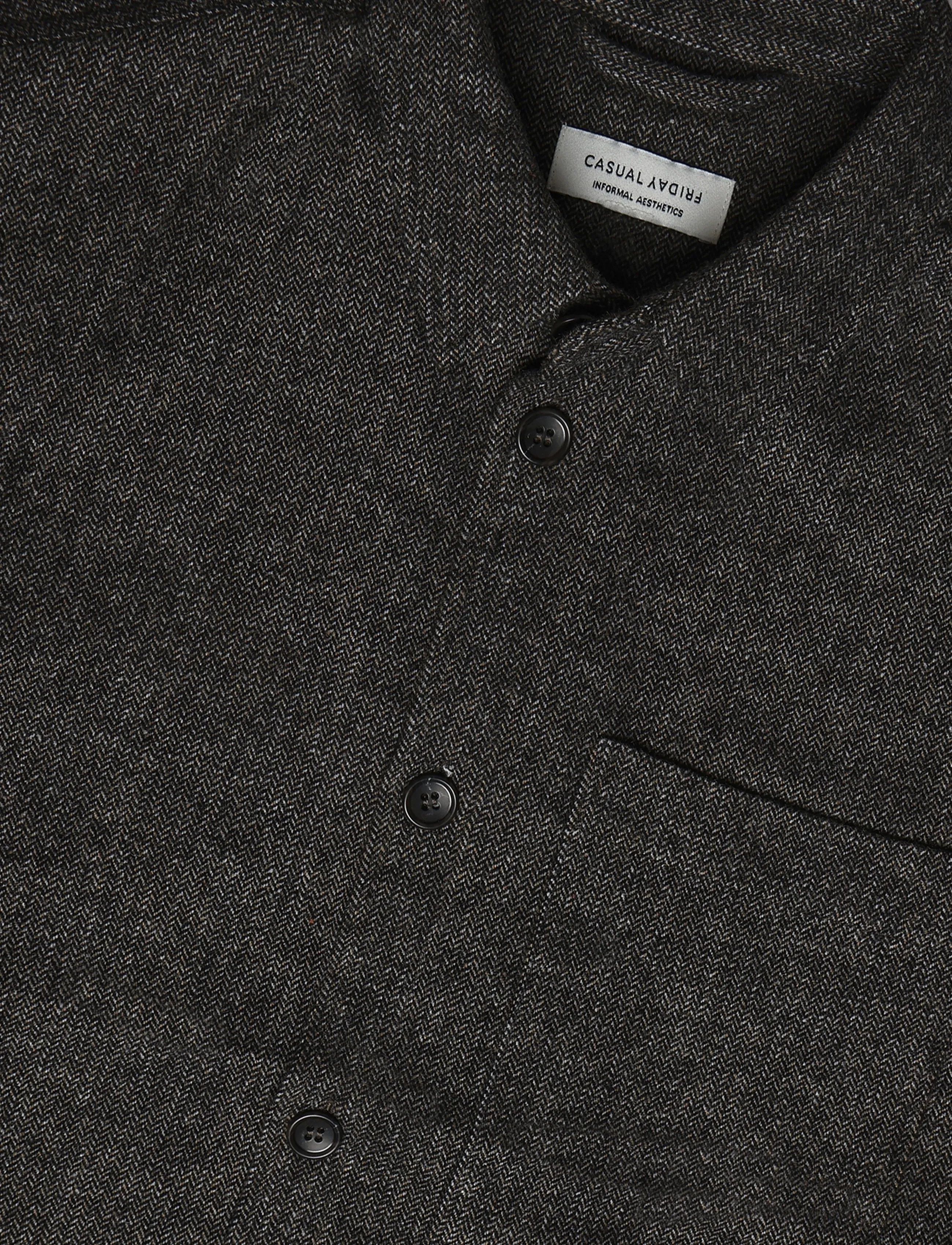 Casual Friday - CFHELDAGER OVERSHIRT - jackets - charcoal herringbone - 2