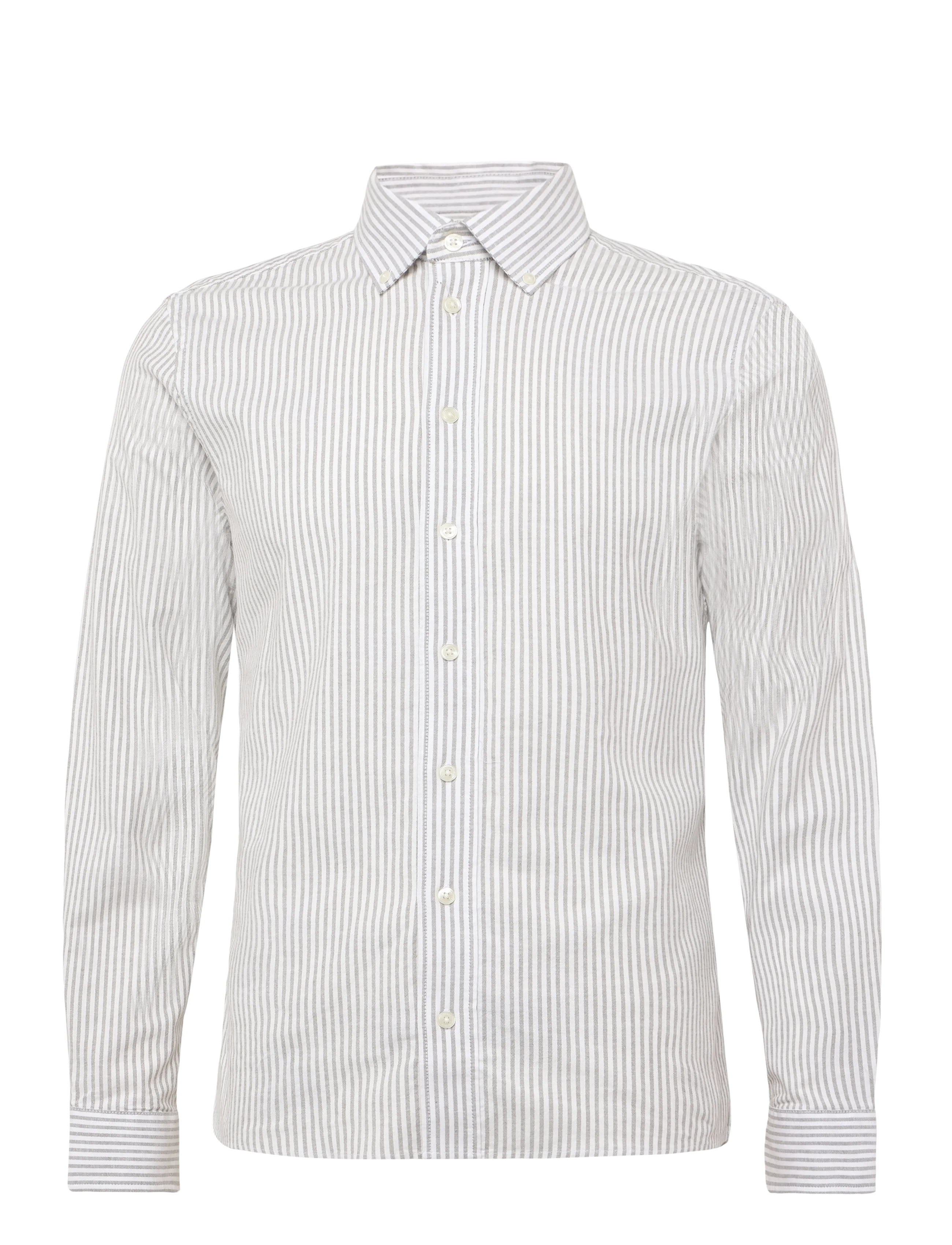 Casual Friday CFLILLE OXFORD STRIPE SHIRT - Oxford-Hemden - BURNT OLIVE / white