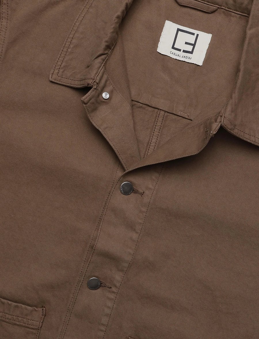 Casual Friday - CFFRANCO 0307 TWILL JACKET - höstjackor - chocolate chip - 2