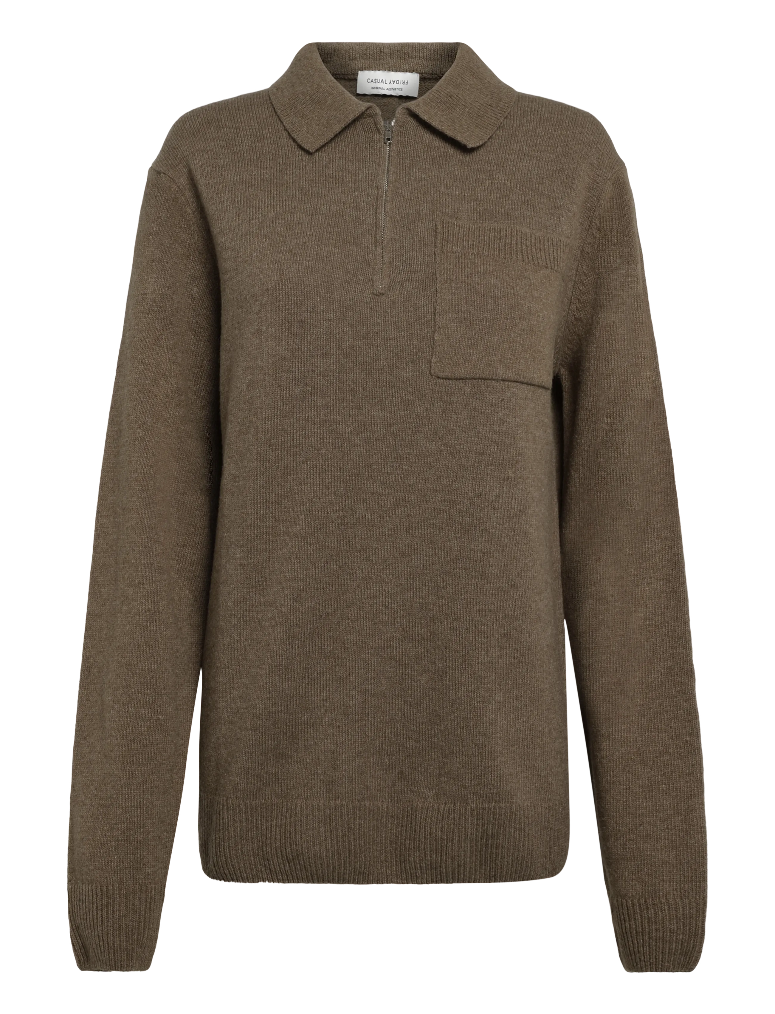 Casual Friday CFFELIPO LAMBSWOOL POLO KNIT - Neuleet - CHOCOLATE CHIP MELANGE / brown