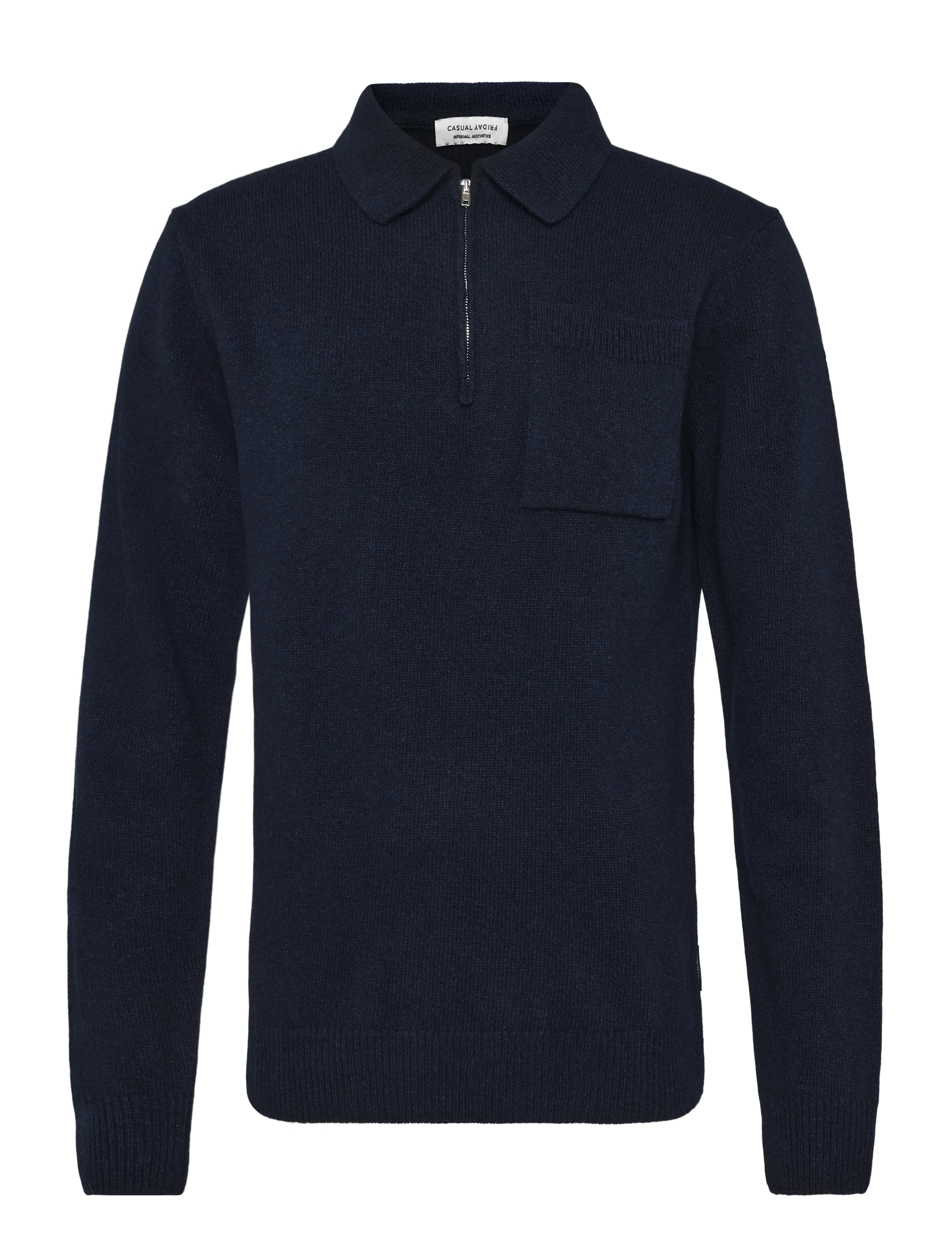 Casual Friday CFFELIPO LAMBSWOOL POLO KNIT - Neuleet - DARK NAVY MELANGE / navy
