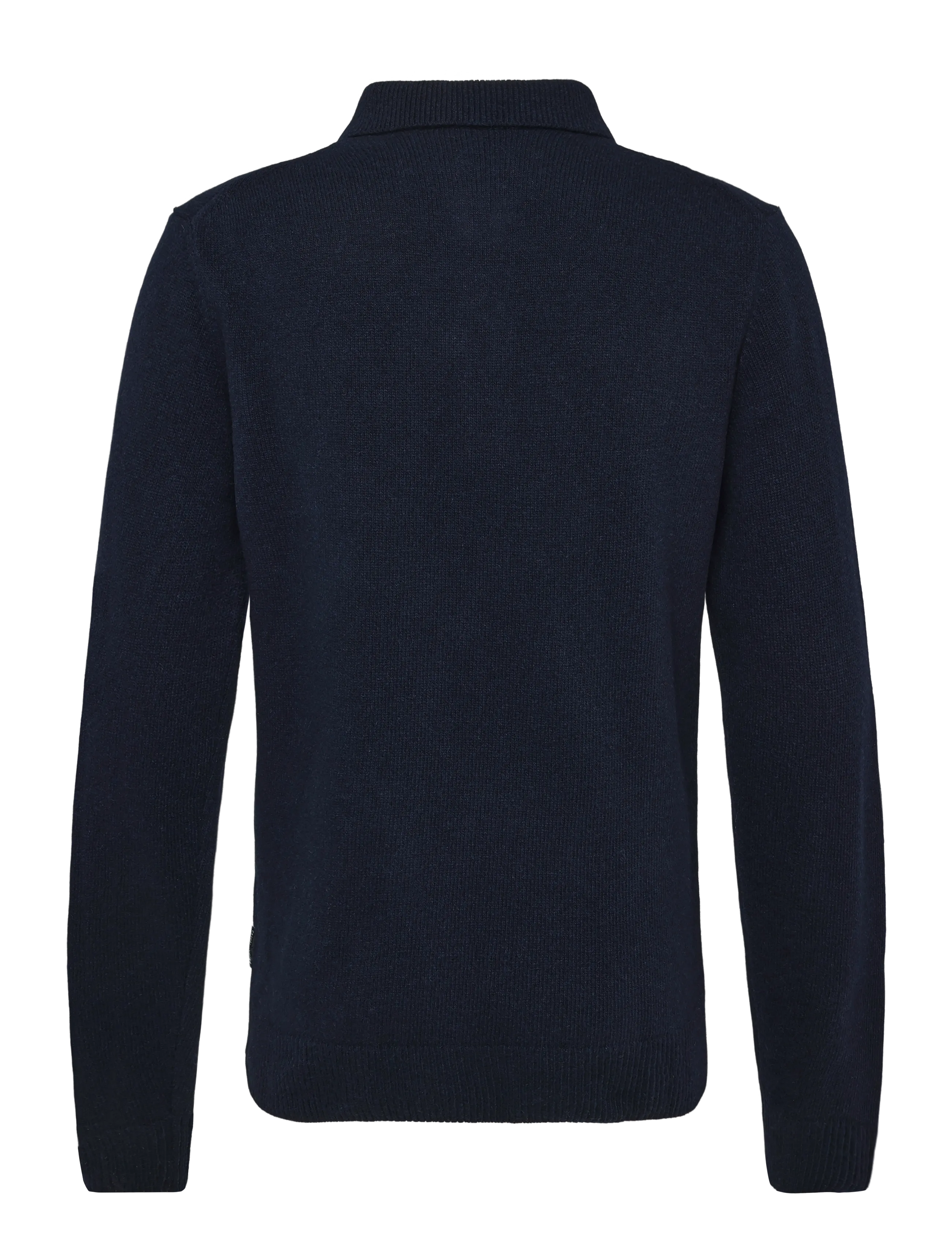 Casual Friday - CFFELIPO LAMBSWOOL POLO KNIT - långärmade stickade pikétröjor - dark navy melange - 1