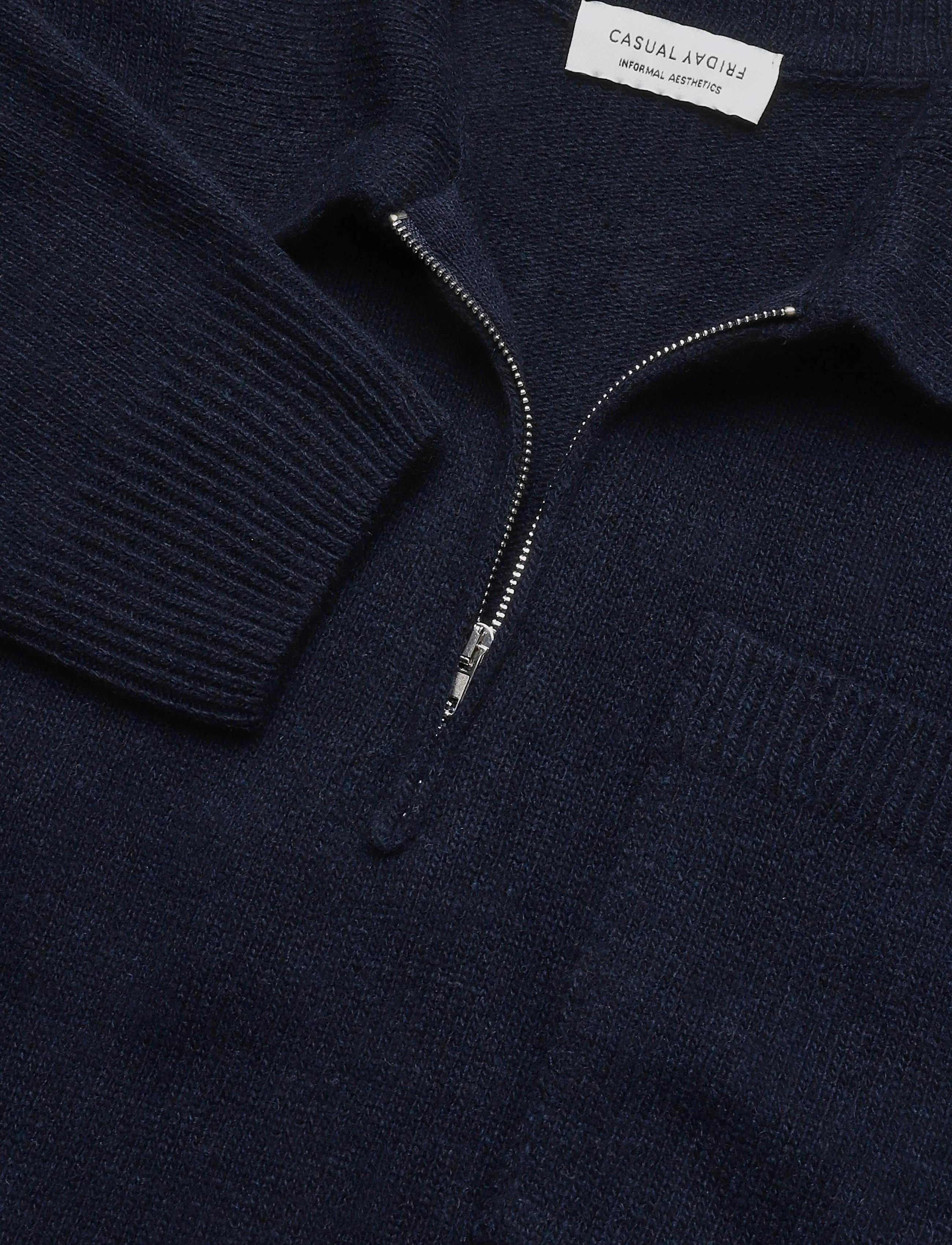Casual Friday - CFFELIPO LAMBSWOOL POLO KNIT - långärmade stickade pikétröjor - dark navy melange - 2