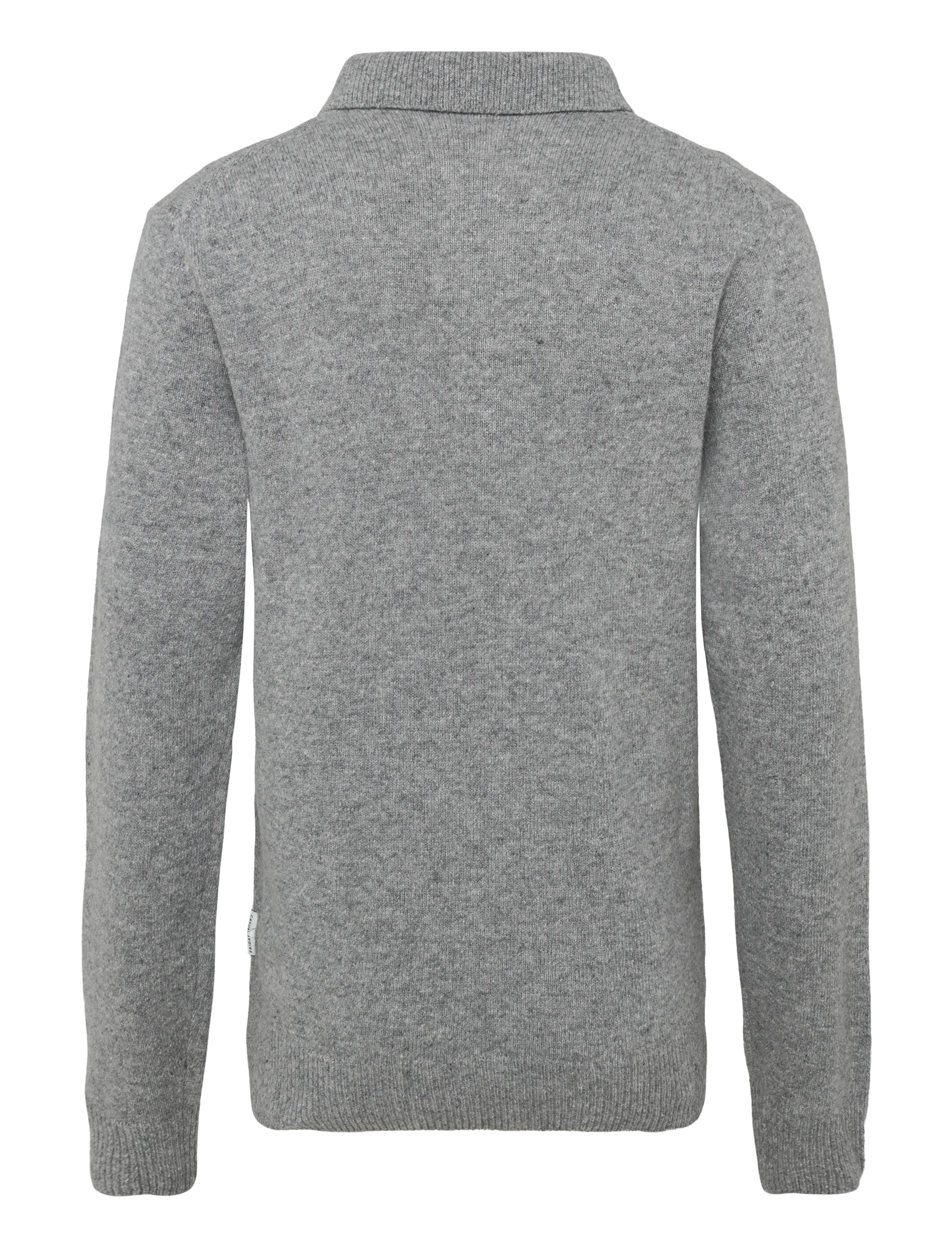 Casual Friday - CFFELIPO LAMBSWOOL POLO KNIT - långärmade stickade pikétröjor - monument melange - 1