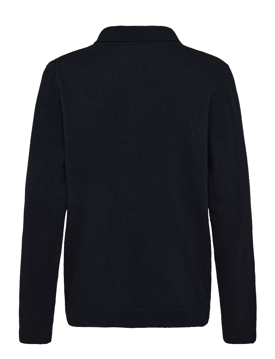Casual Friday - CFRIO LAMBSWOOL POLO CARDIGAN - strickjacken - dark navy melange - 1