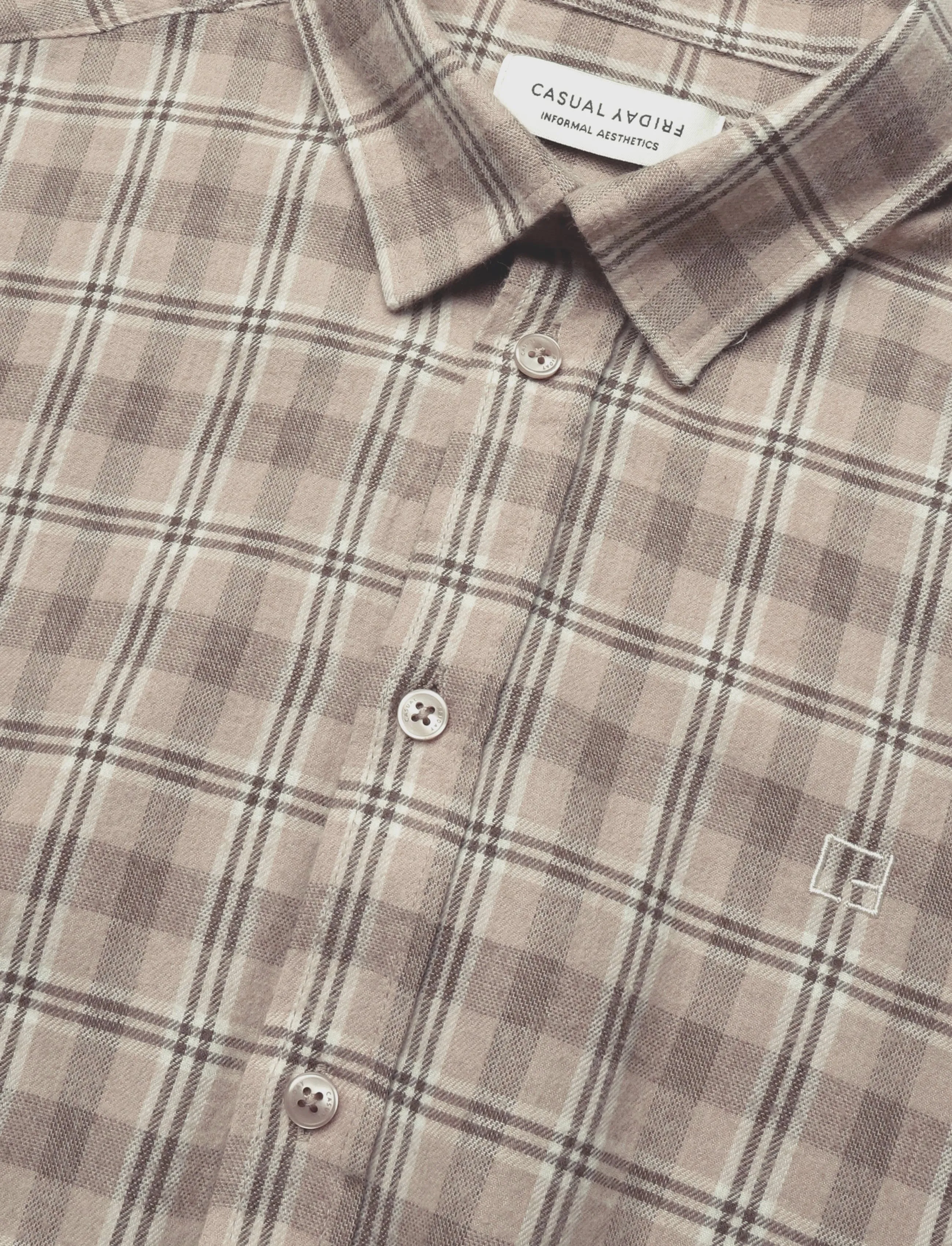 Casual Friday - CFJOSE 0159 SHIRT - ruudulised särgid - simply taupe - 2