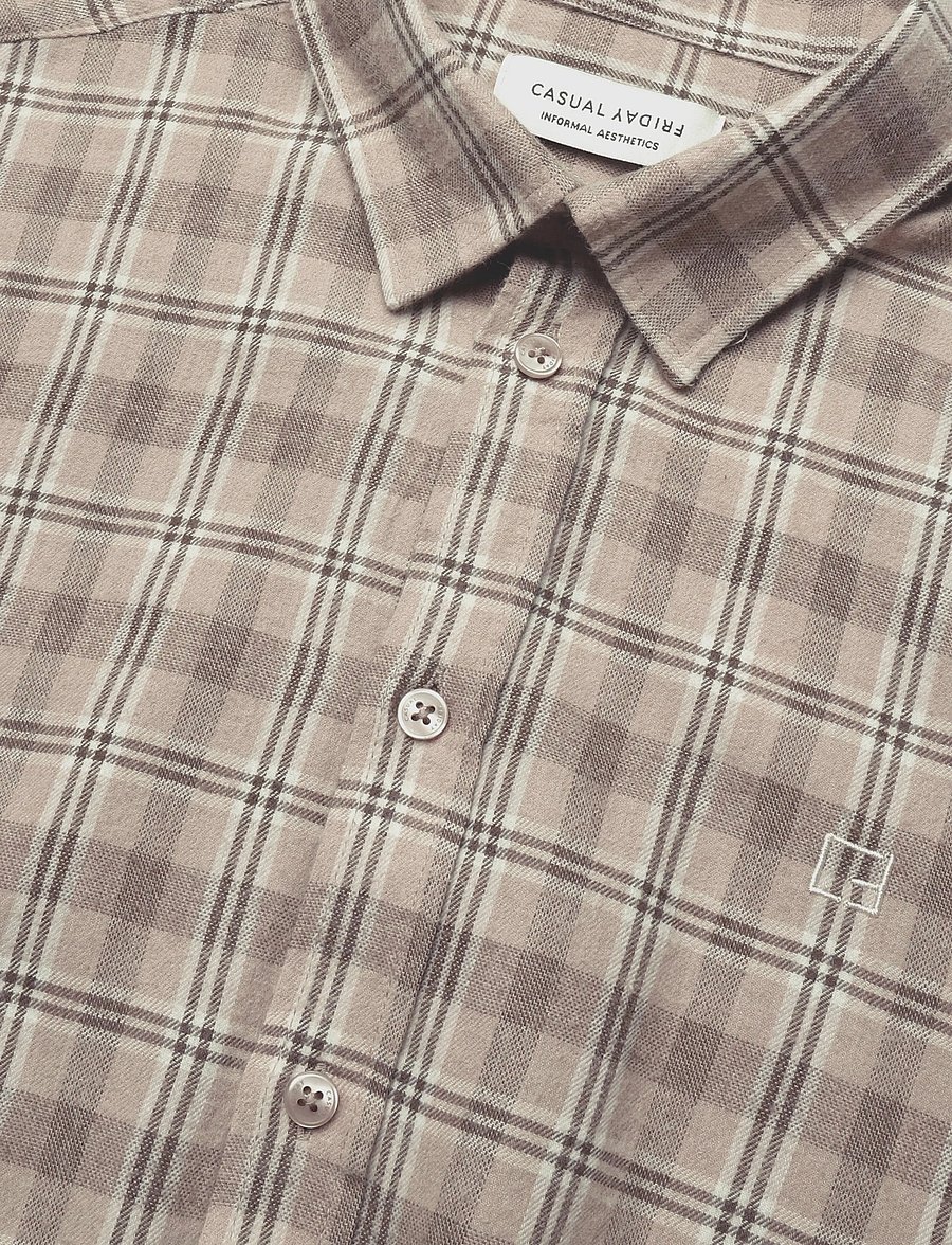 Casual Friday - CFJOSE 0159 SHIRT - ruudulised särgid - simply taupe - 2