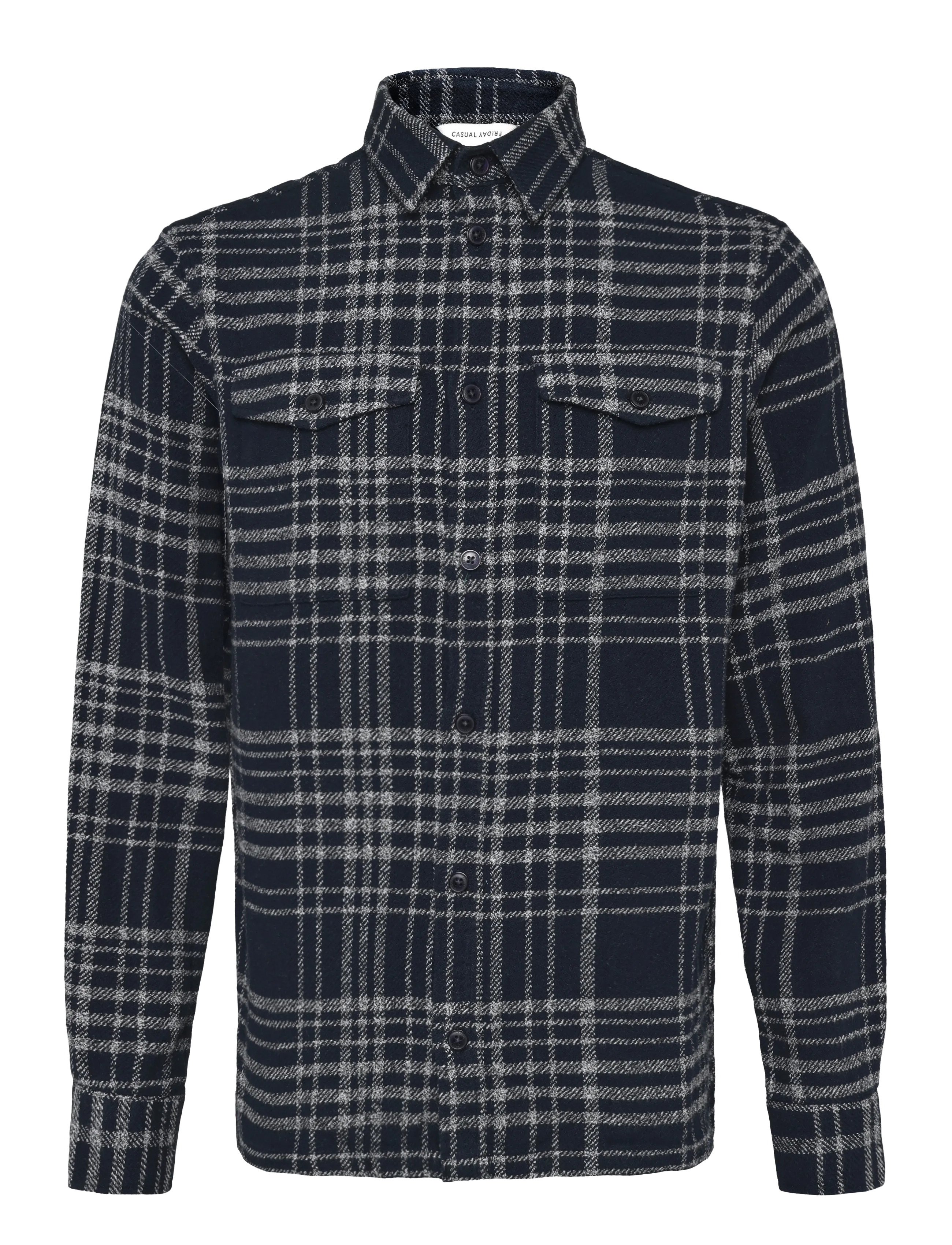Casual Friday CFPEREZ CHECKED OVERHIRT - Riided - AFTER MIDNIGHT / navy
