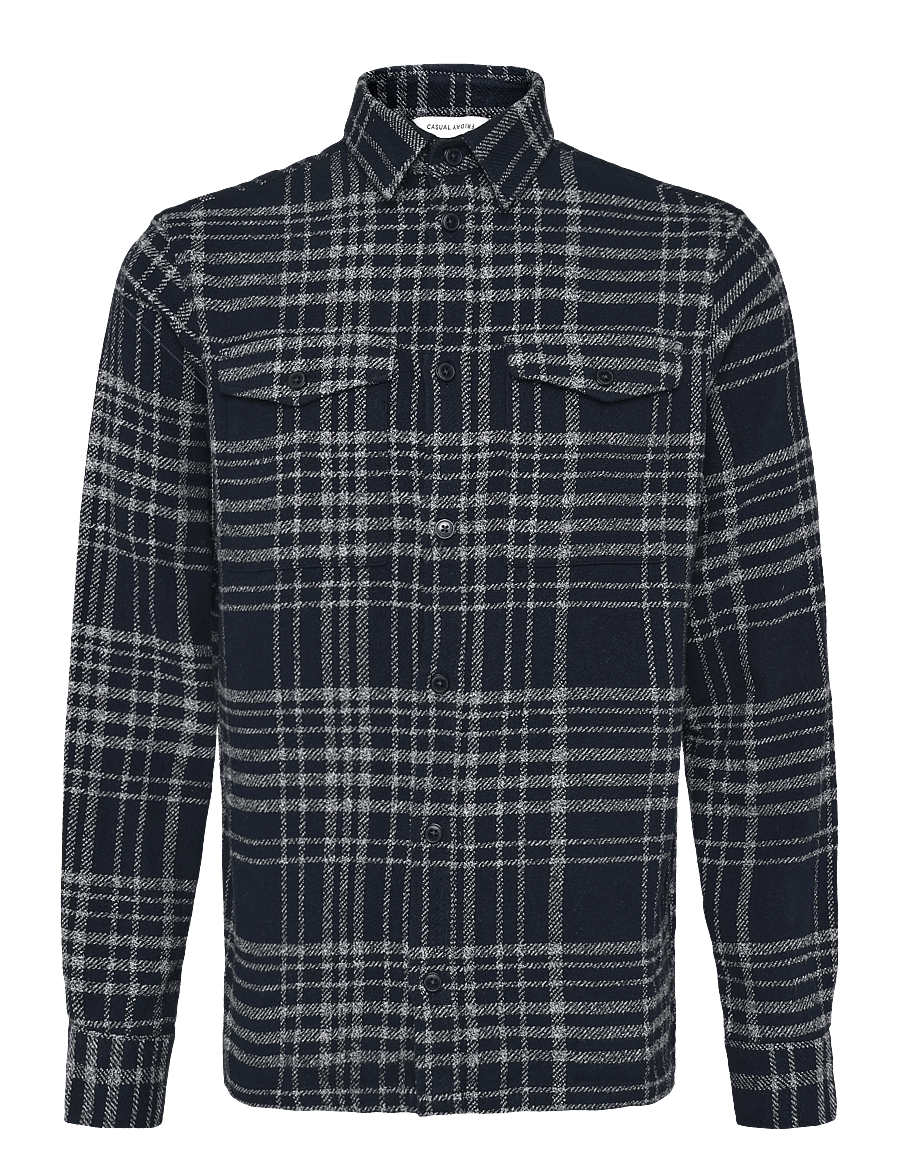 Casual Friday - CFPEREZ CHECKED OVERHIRT - flanellsärgid - after midnight - 0