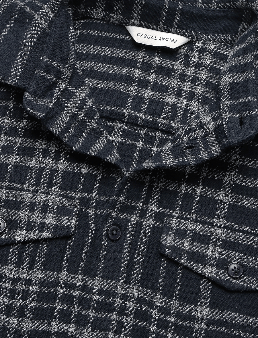 Casual Friday - CFPEREZ CHECKED OVERHIRT - flanellsärgid - after midnight - 2