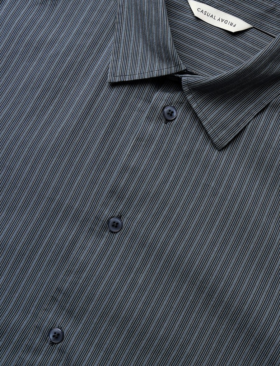 Casual Friday - CFIVAN STRIPED SHIRT - randiga skjortor - after midnight - 2