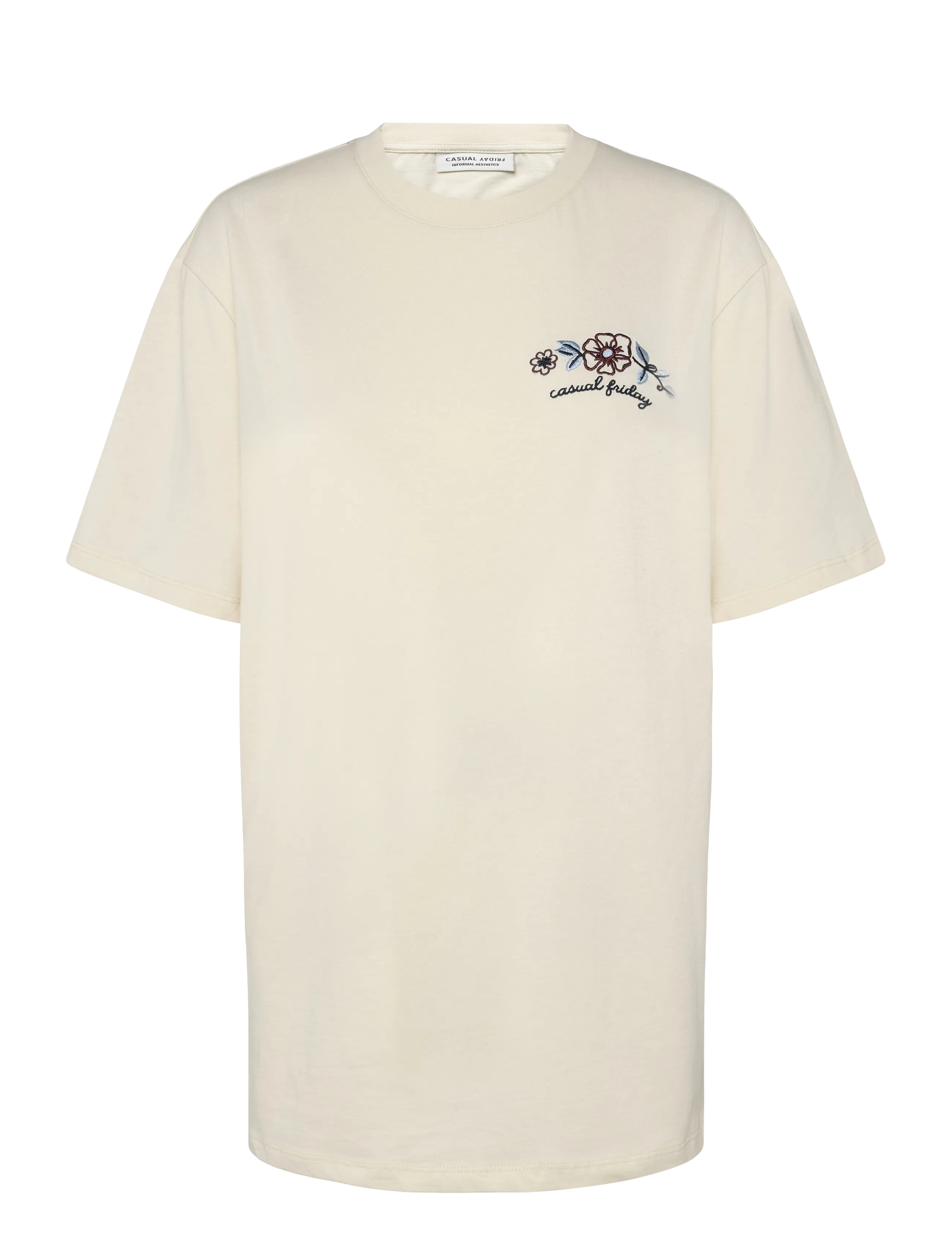 Casual Friday CFLUCAS 0315 T-SHIRT - Kollektioner - TURTLEDOVE / cream