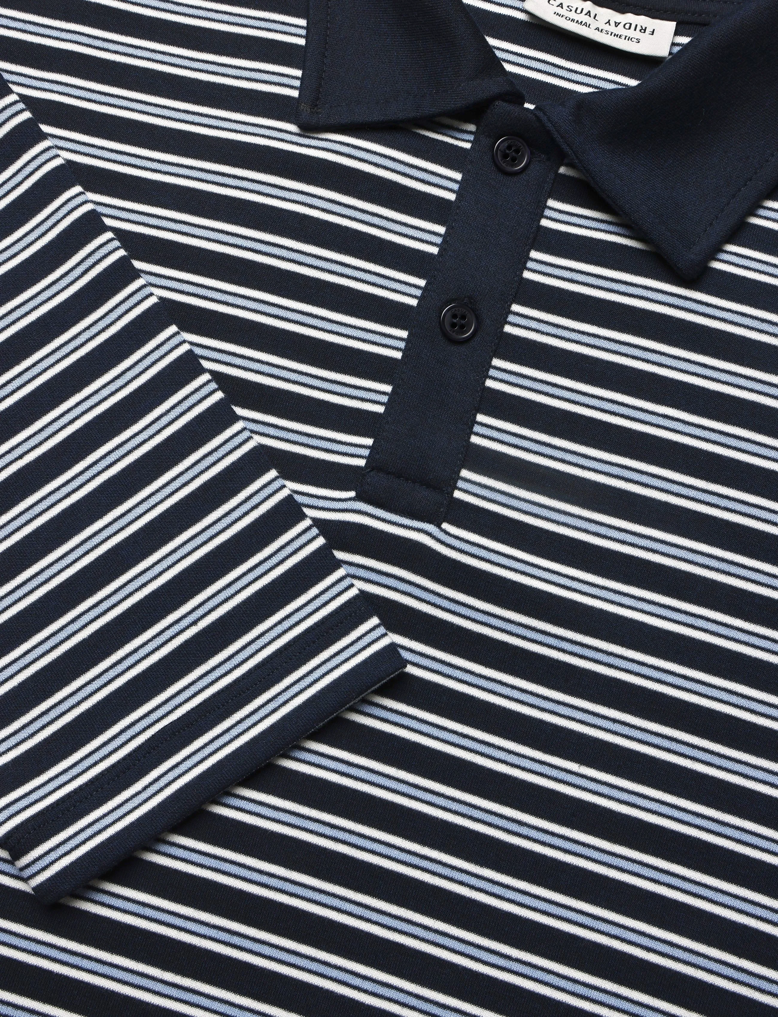Casual Friday - CFMARCO SWEAT - langärmelige strick-polohemden - after midnight - 2