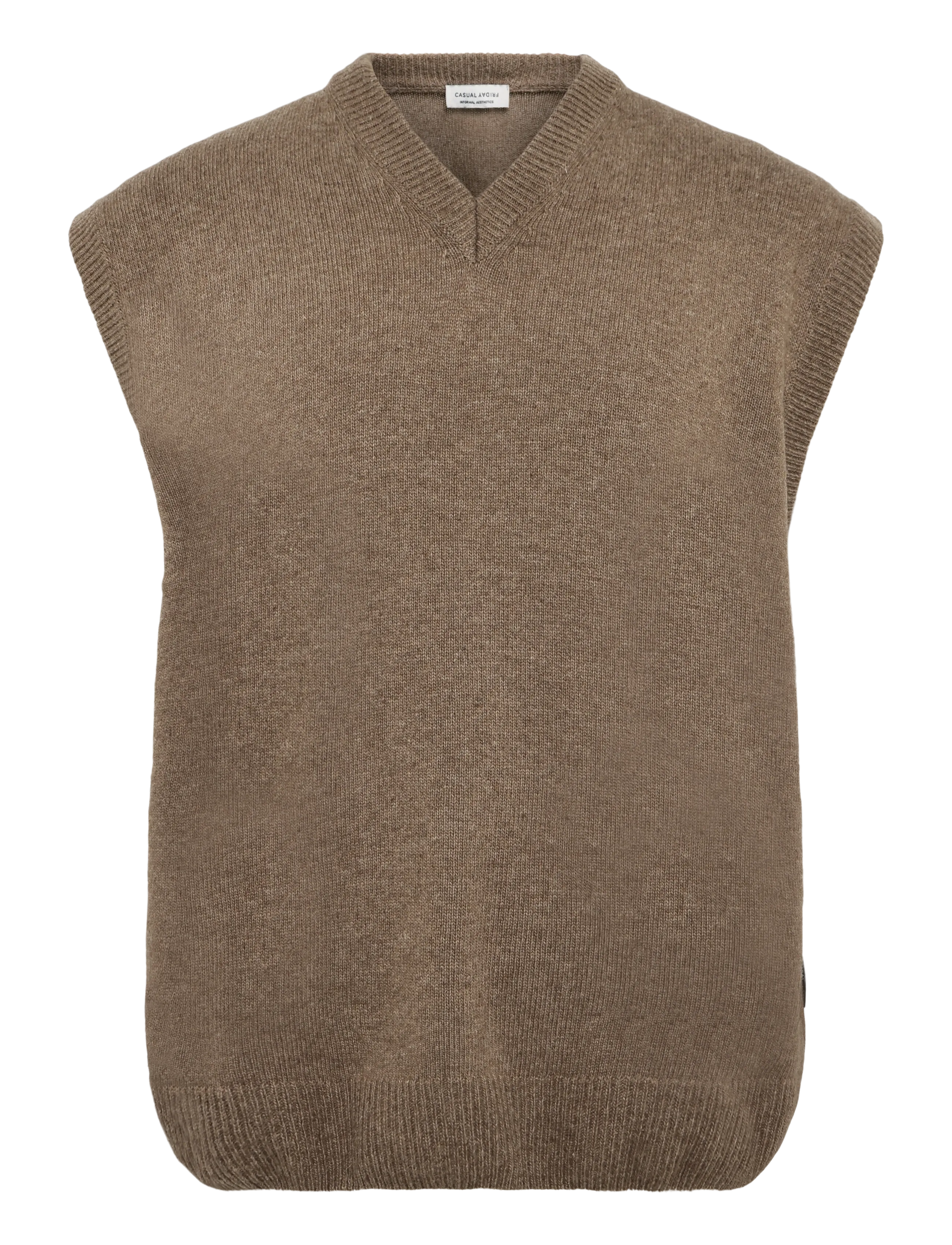 Casual Friday CFTOMAS LAMBSWOOL KNIT VEST - Neuleet - CHOCOLATE CHIP MELANGE / brown