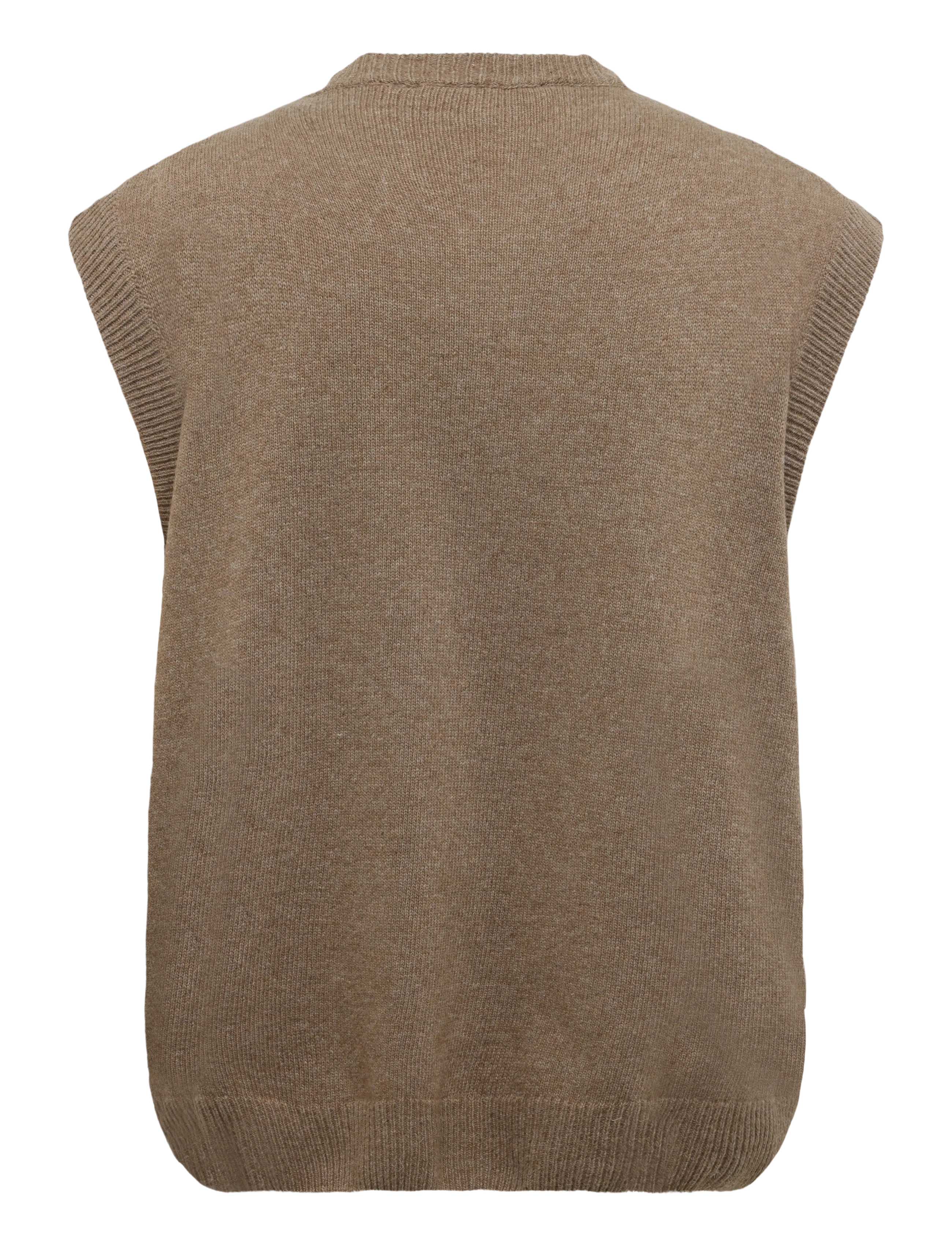 Casual Friday - CFTOMAS LAMBSWOOL KNIT VEST - kootud vestid - chocolate chip melange - 1