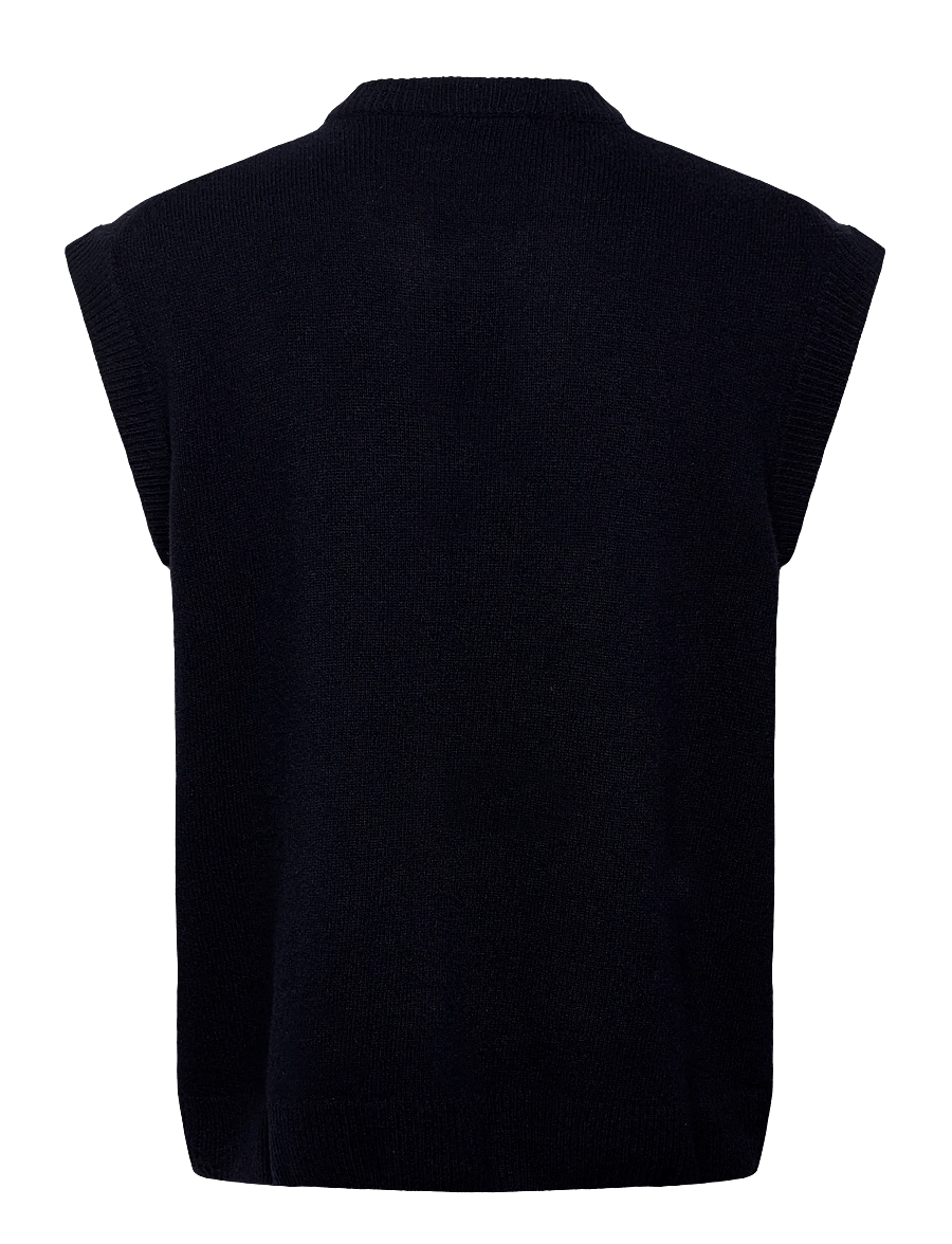 Casual Friday - CFTOMAS LAMBSWOOL KNIT VEST - strickwesten - dark navy melange - 1