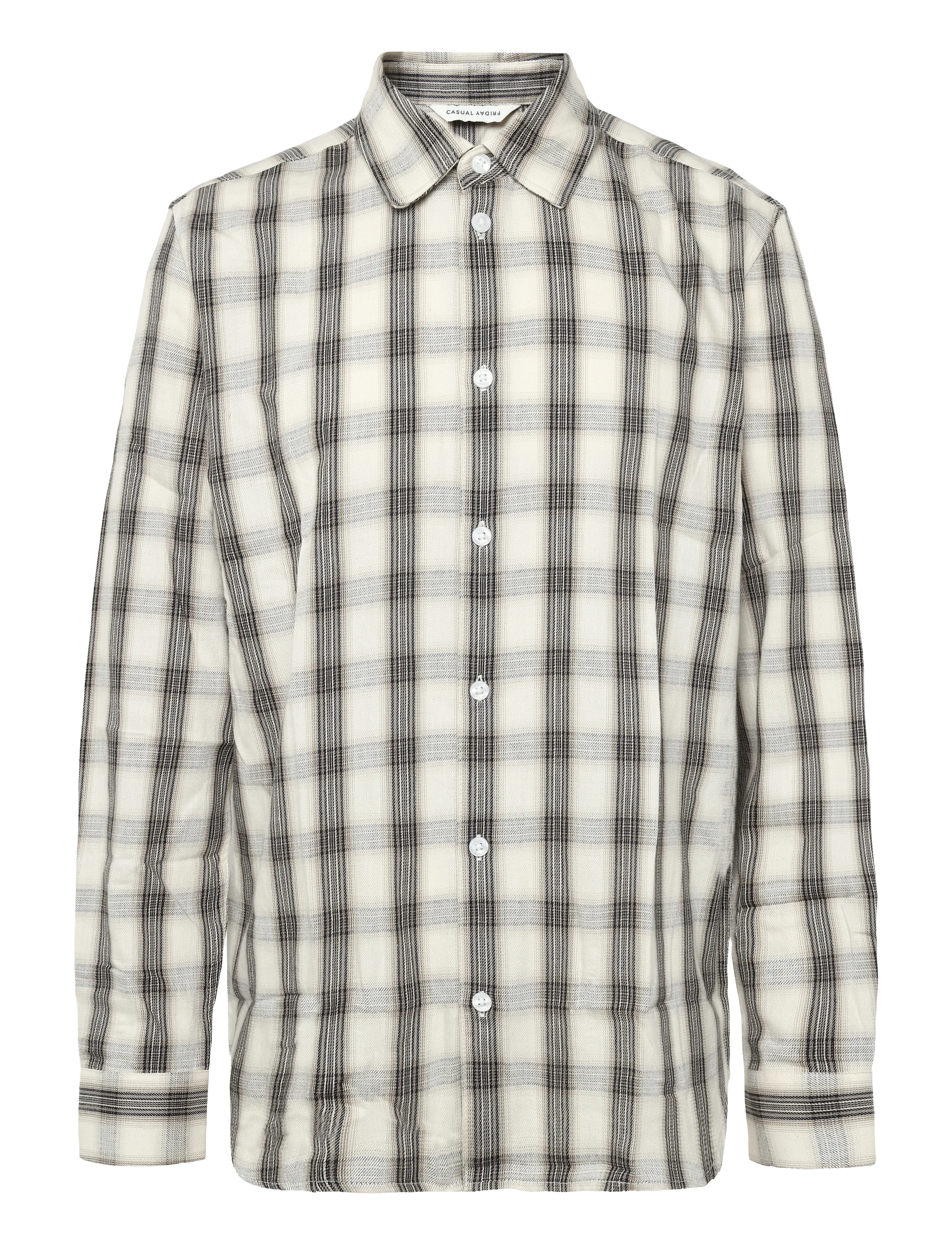 Casual Friday CFALVAR CHECKED SHIRT - Shirts - TURTLEDOVE CHECK / cream