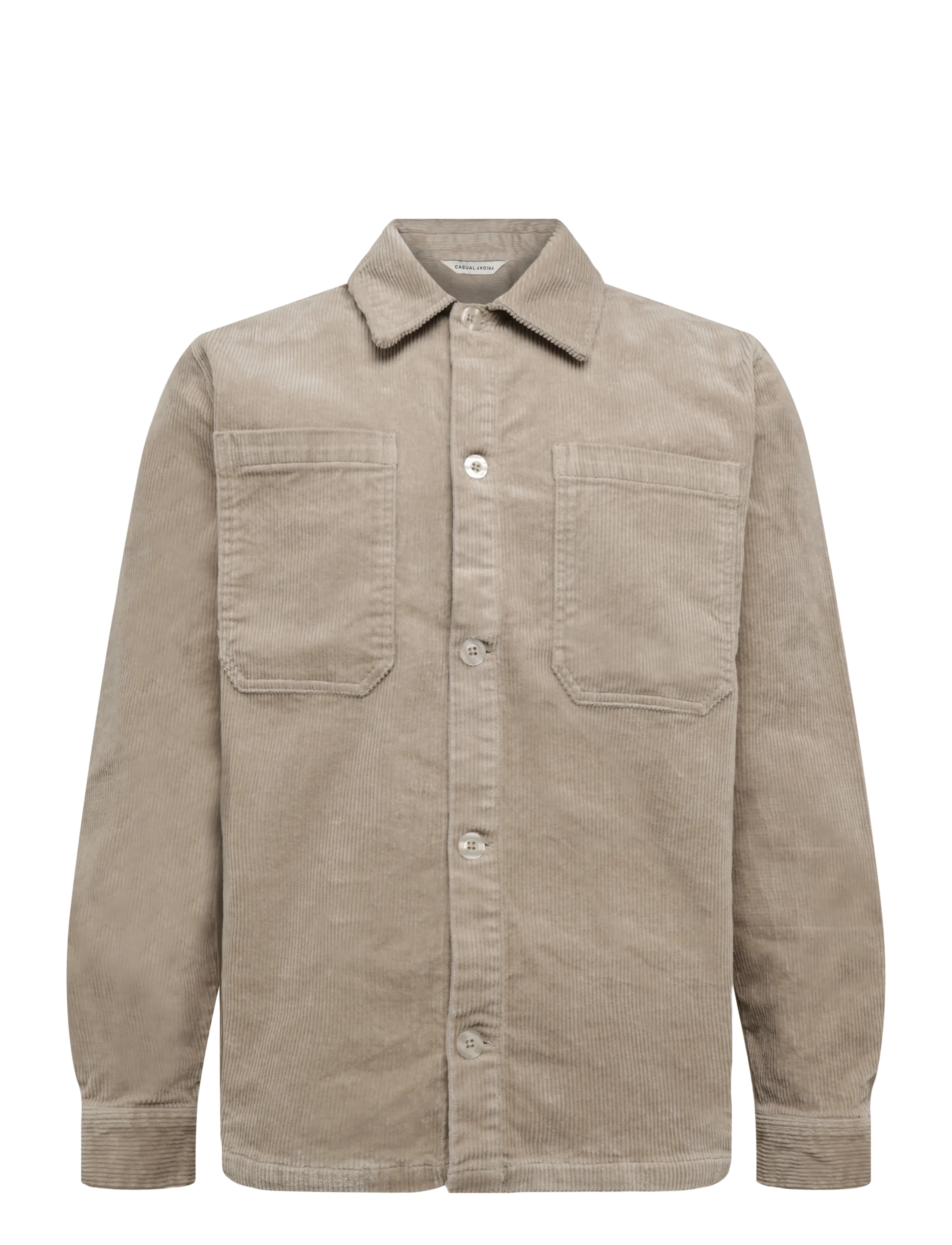 Casual Friday CFARV 0328 CORDUROY OVERSHIRT - Velvetsärgid - PURE CASHMERE / beige
