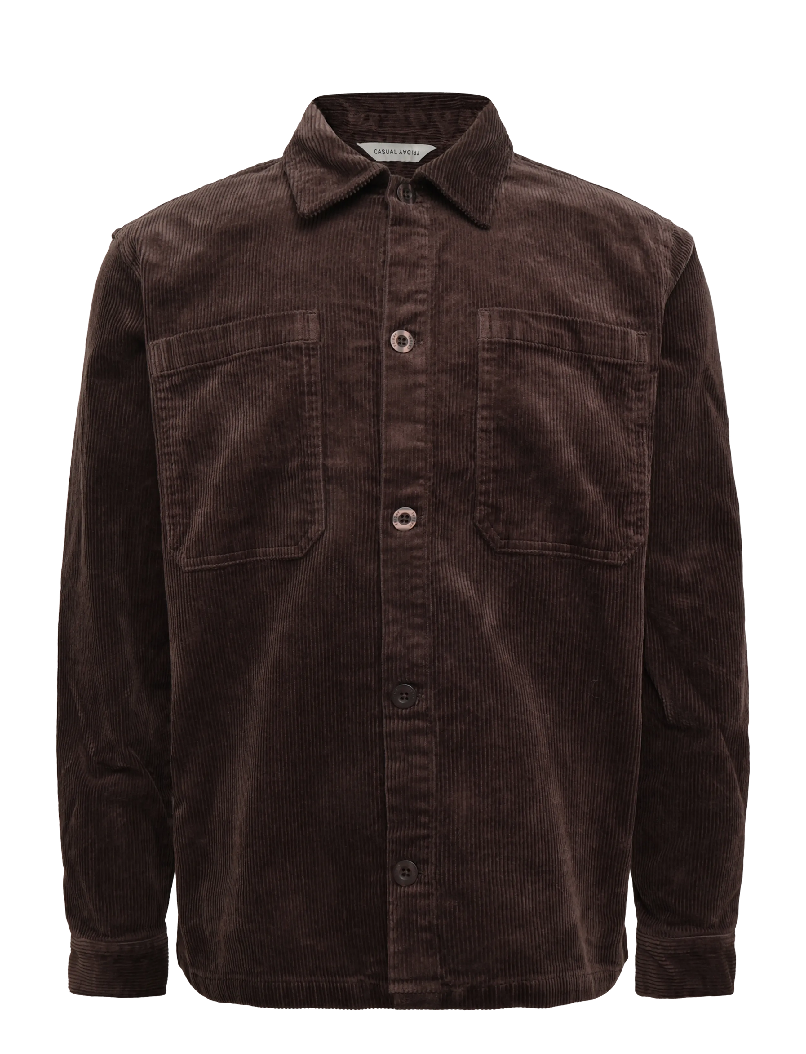 Casual Friday CFARV 0328 CORDUROY OVERSHIRT - Velvetsärgid - SEAL BROWN / brown