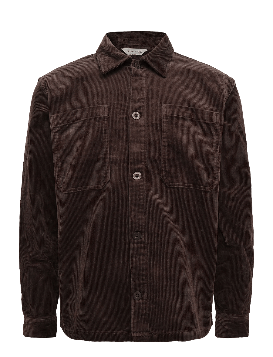 Casual Friday - CFARV 0328 CORDUROY OVERSHIRT - velvetsärgid - seal brown - 0
