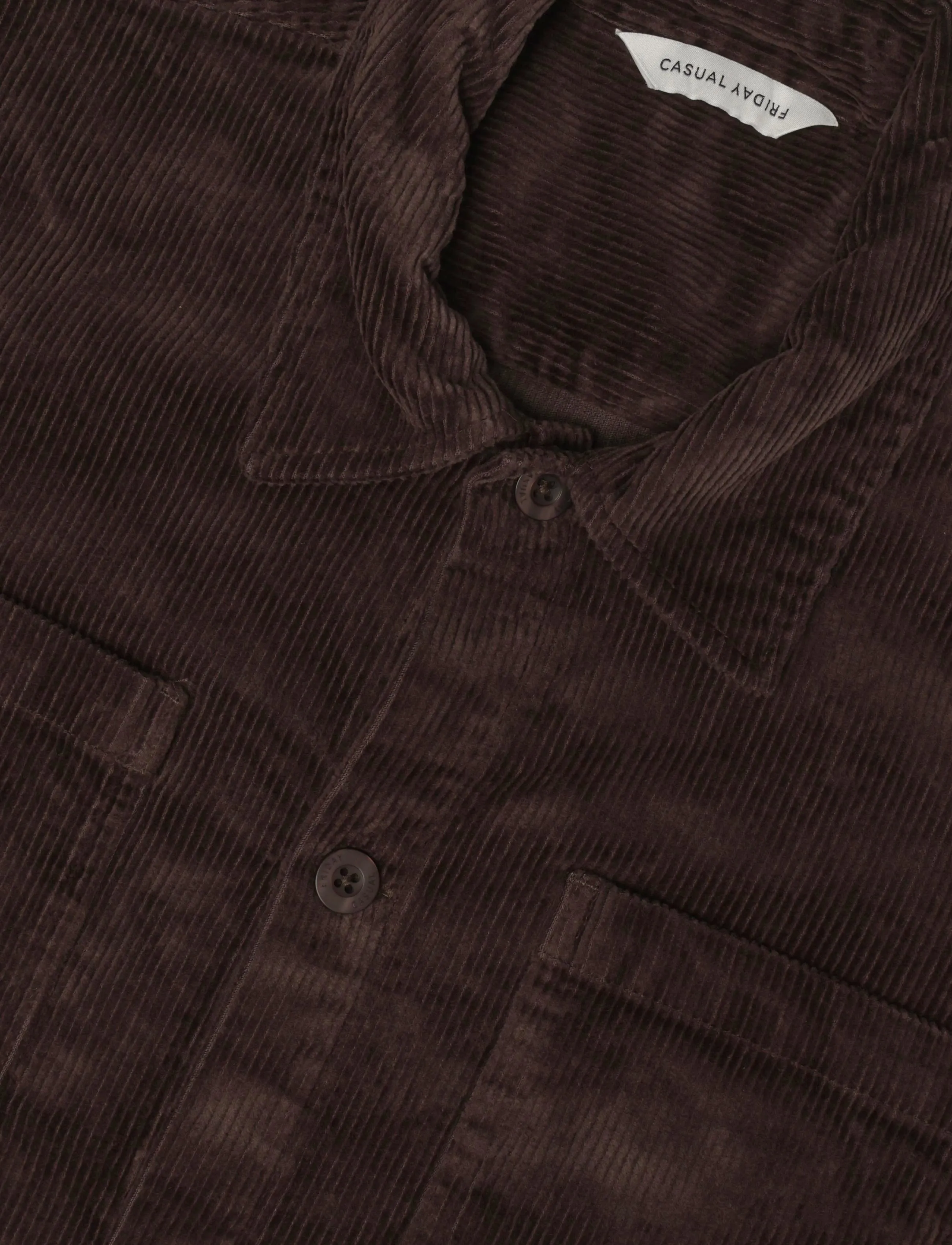Casual Friday - CFARV 0328 CORDUROY OVERSHIRT - velvetsärgid - seal brown - 2
